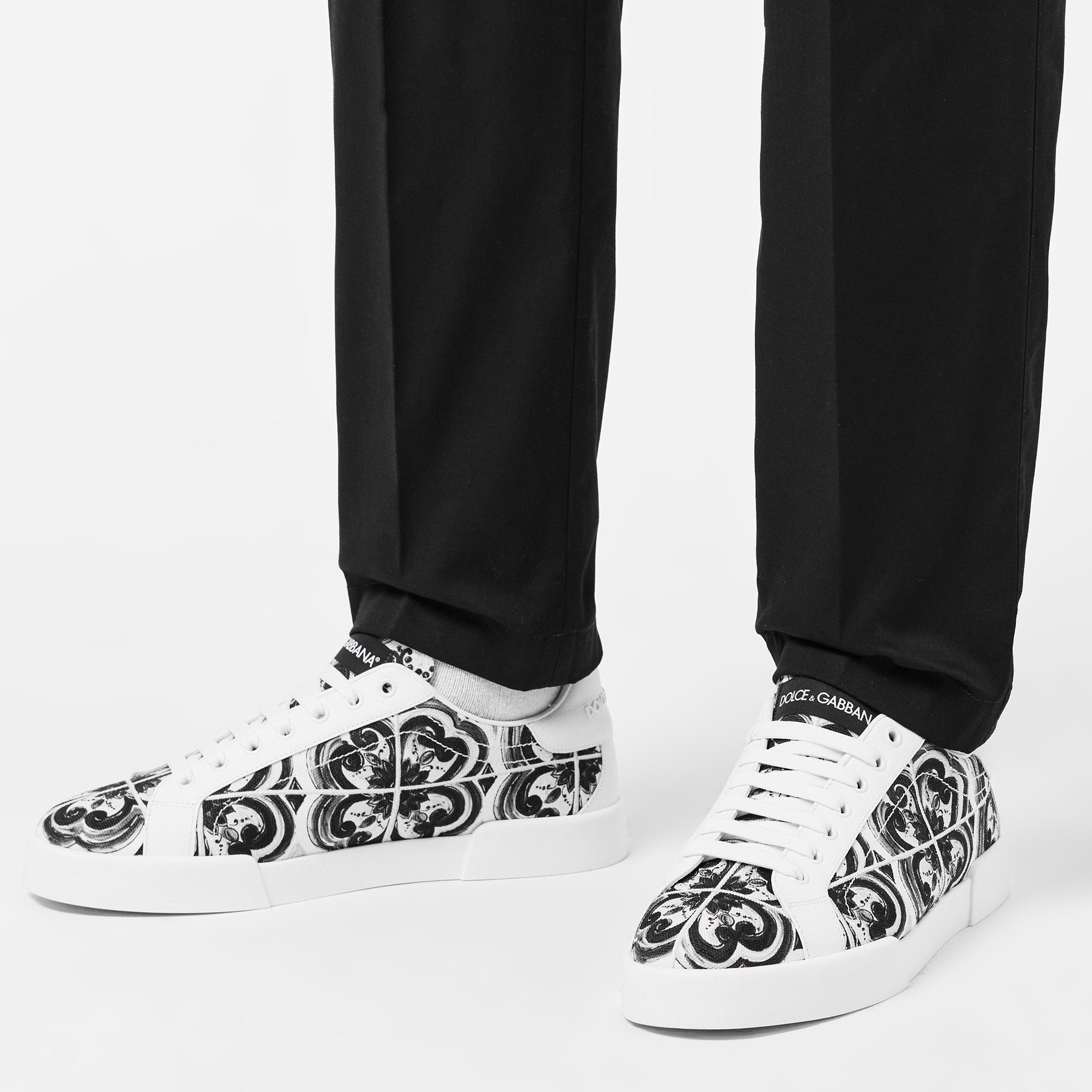 White/Black - Dolce and Gabbana - Men's Low-Top Trainers - 3
