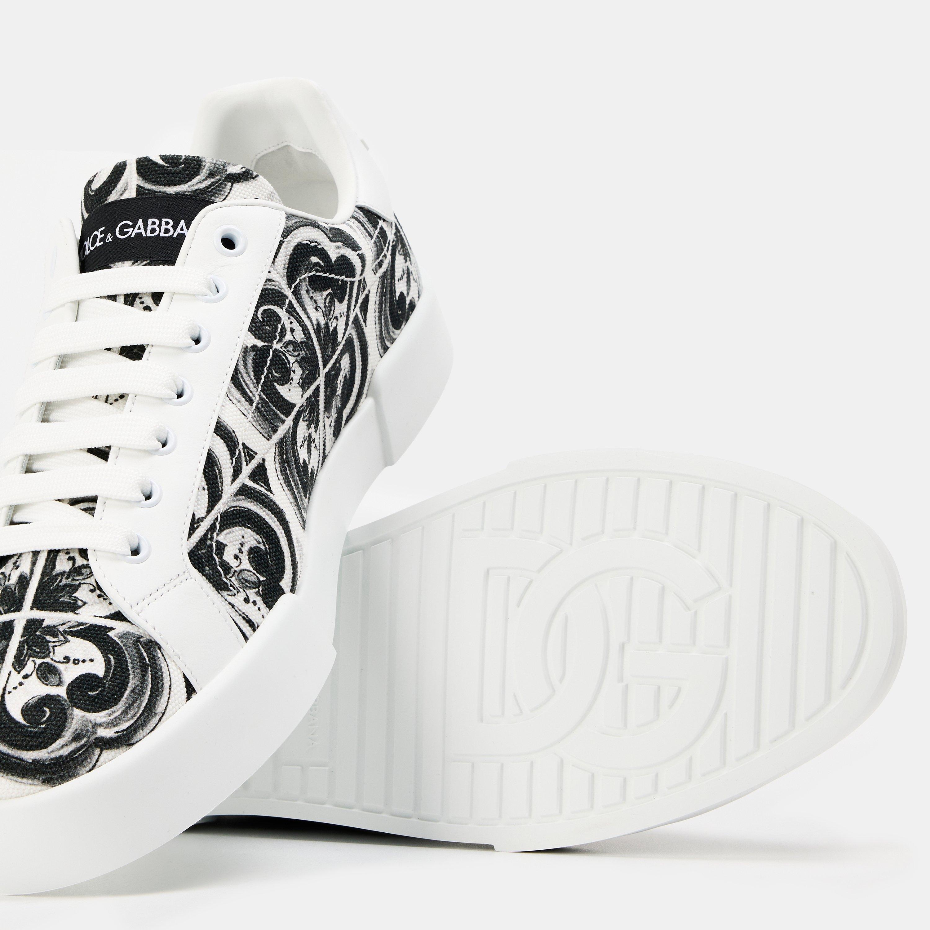 White/Black - Dolce and Gabbana - Men's Low-Top Trainers - 4