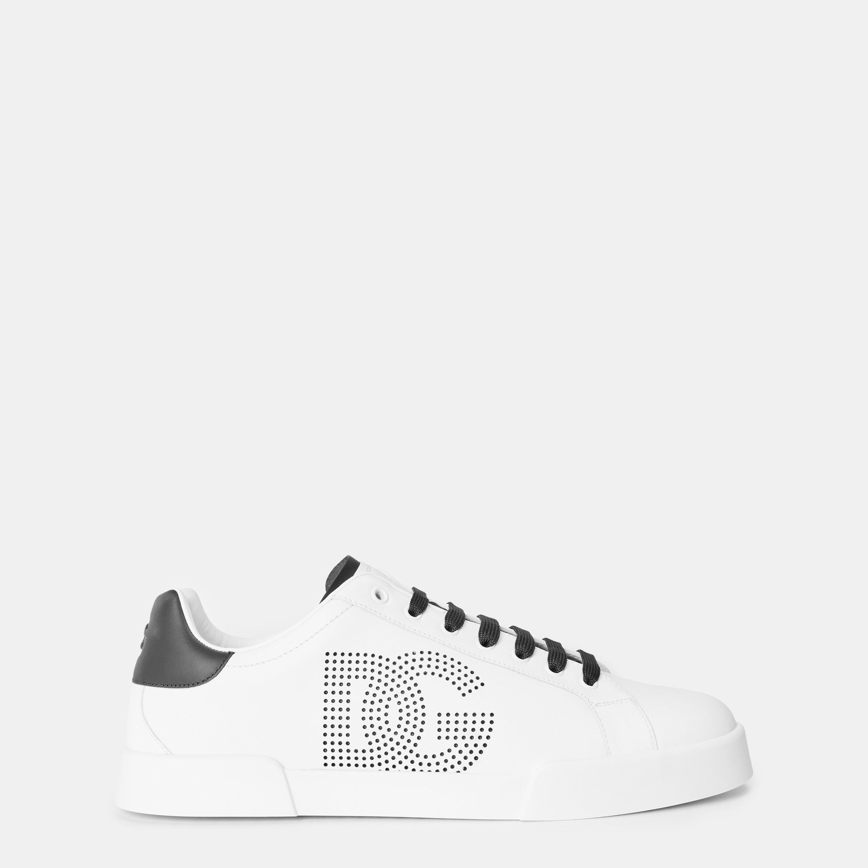 White/Black - Dolce and Gabbana - Men's DG Portofino Low-Top Trainers - 1