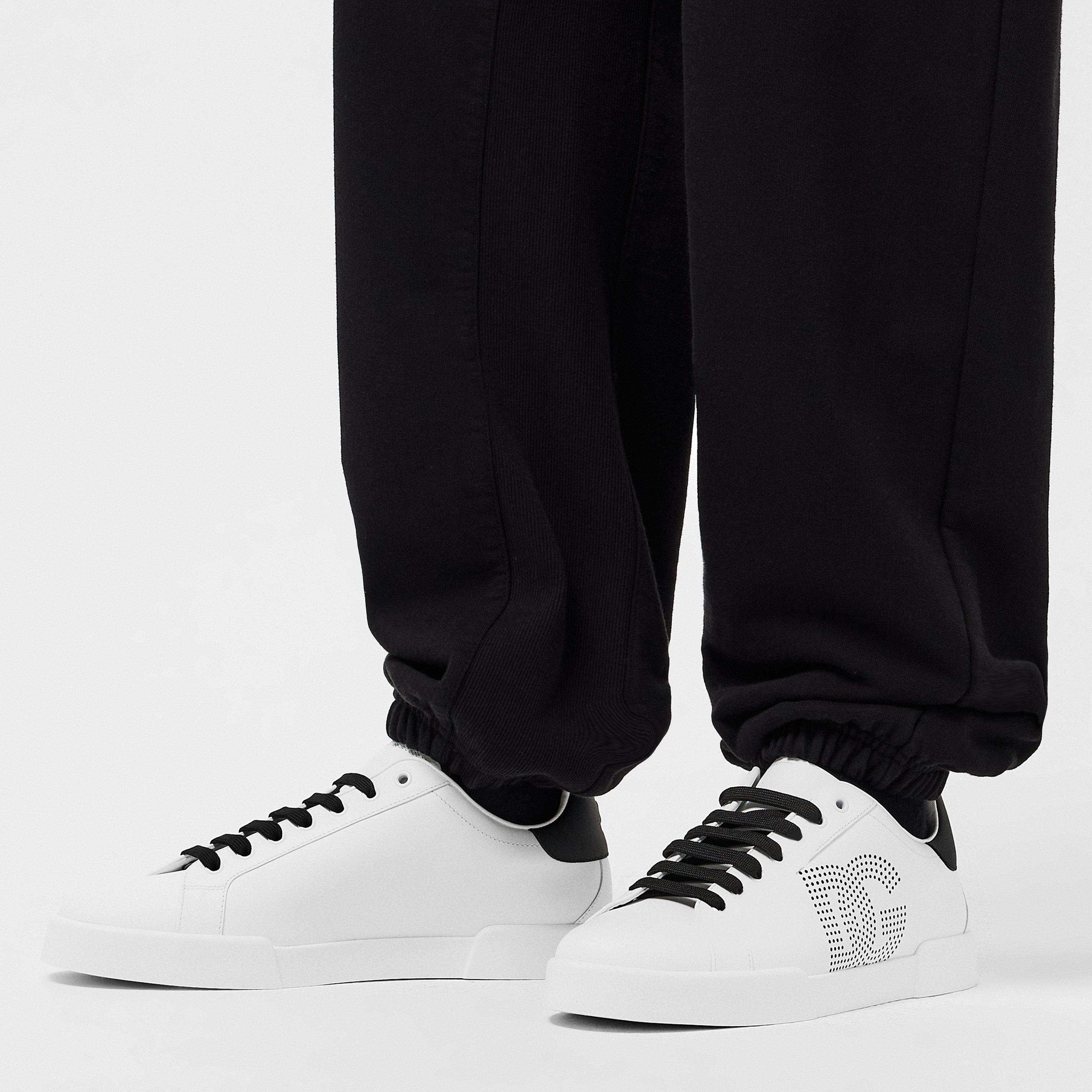 White/Black - Dolce and Gabbana - Men's DG Portofino Low-Top Trainers - 3