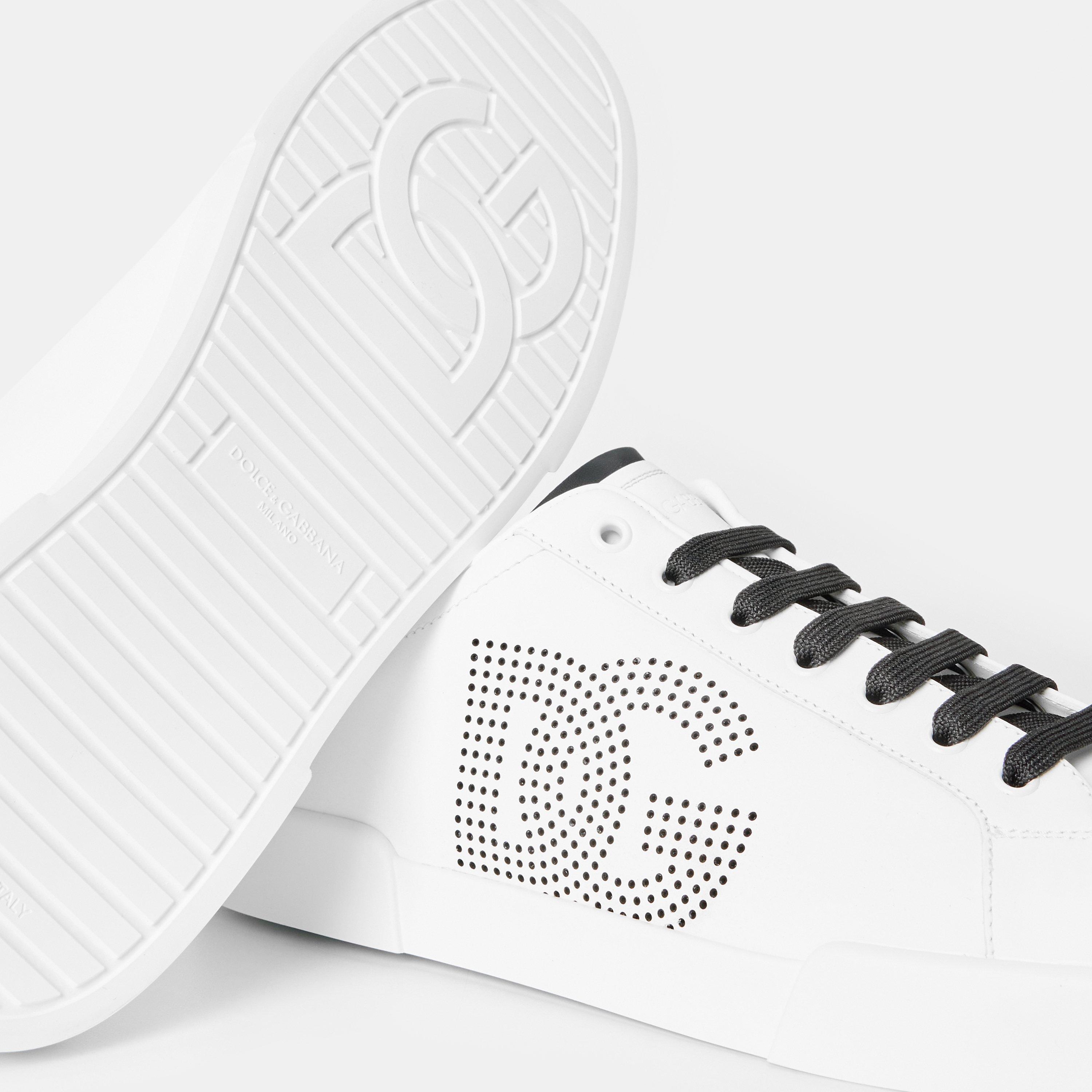 White/Black - Dolce and Gabbana - Men's DG Portofino Low-Top Trainers - 4