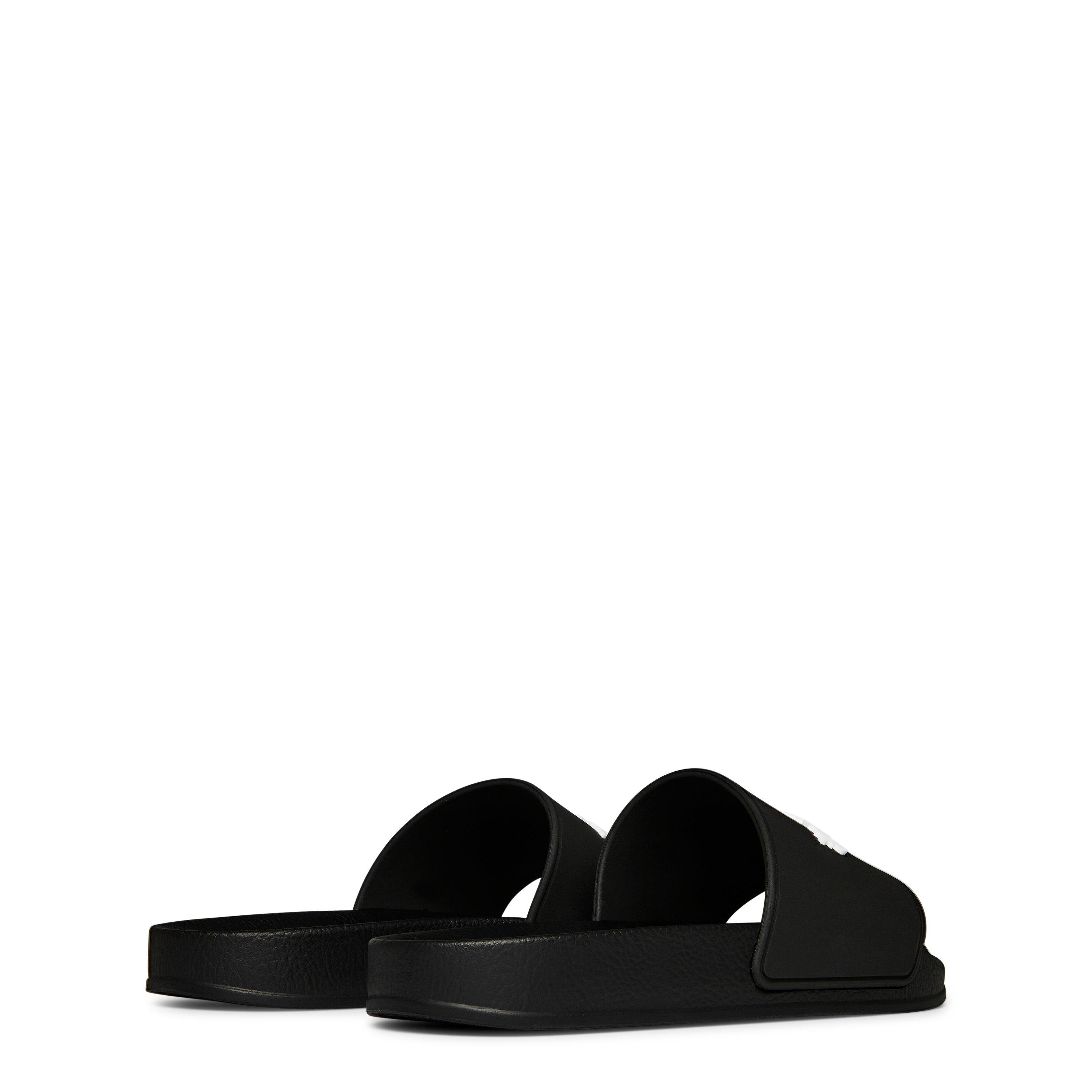 Blk/Wht 1001 - Palm Angels - Logo Pool Sliders - 5