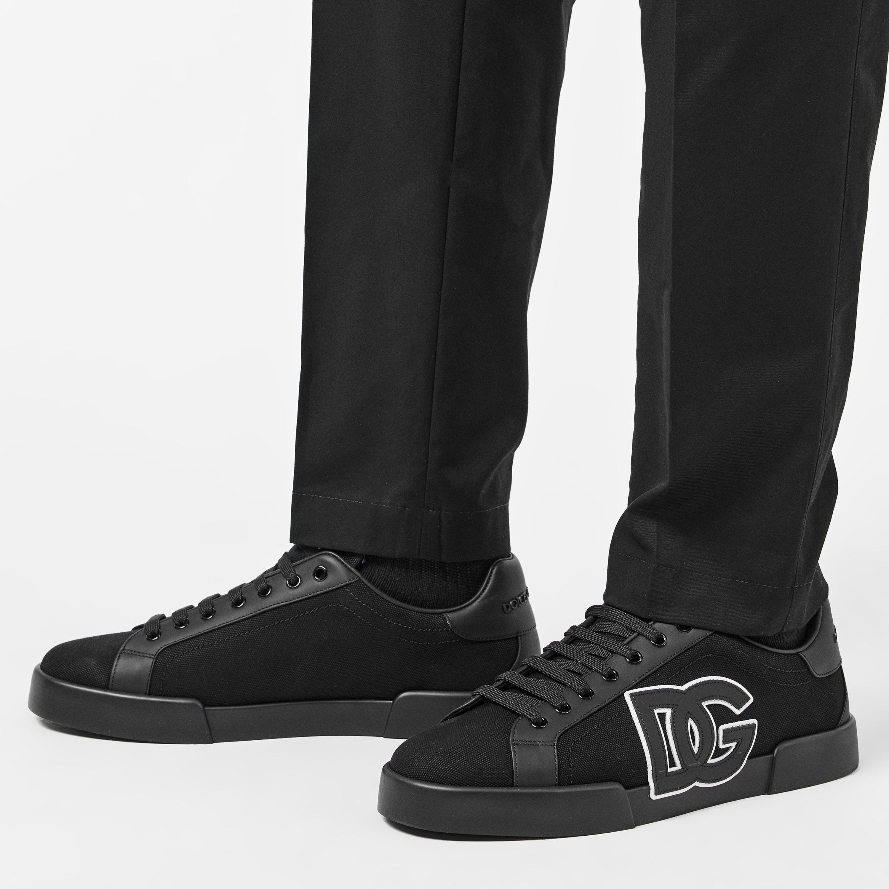 Black/Black - Dolce and Gabbana - Portofino Canvas Trainers - 3