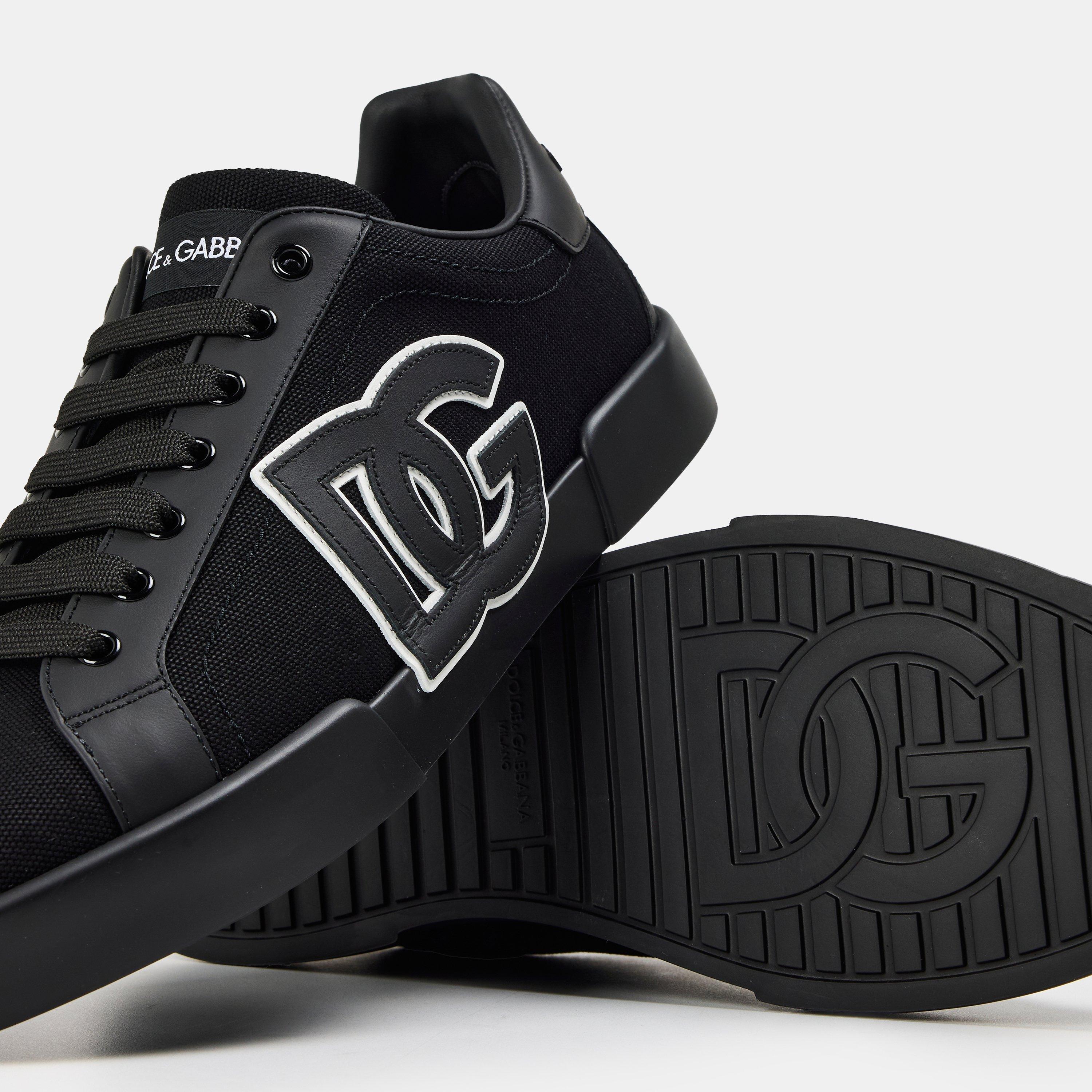Black/Black - Dolce and Gabbana - Portofino Canvas Trainers - 4