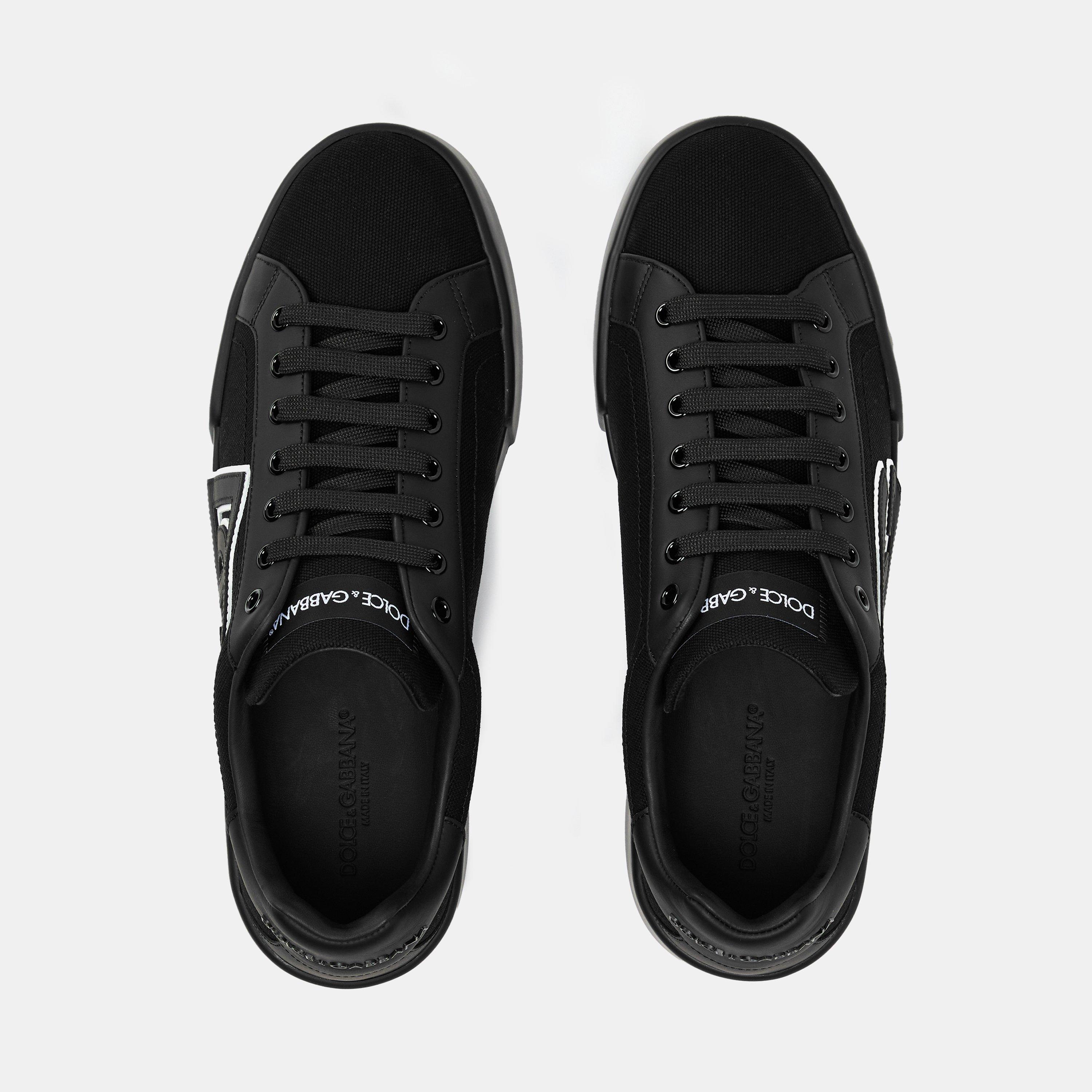 Black/Black - Dolce and Gabbana - Portofino Canvas Trainers - 5