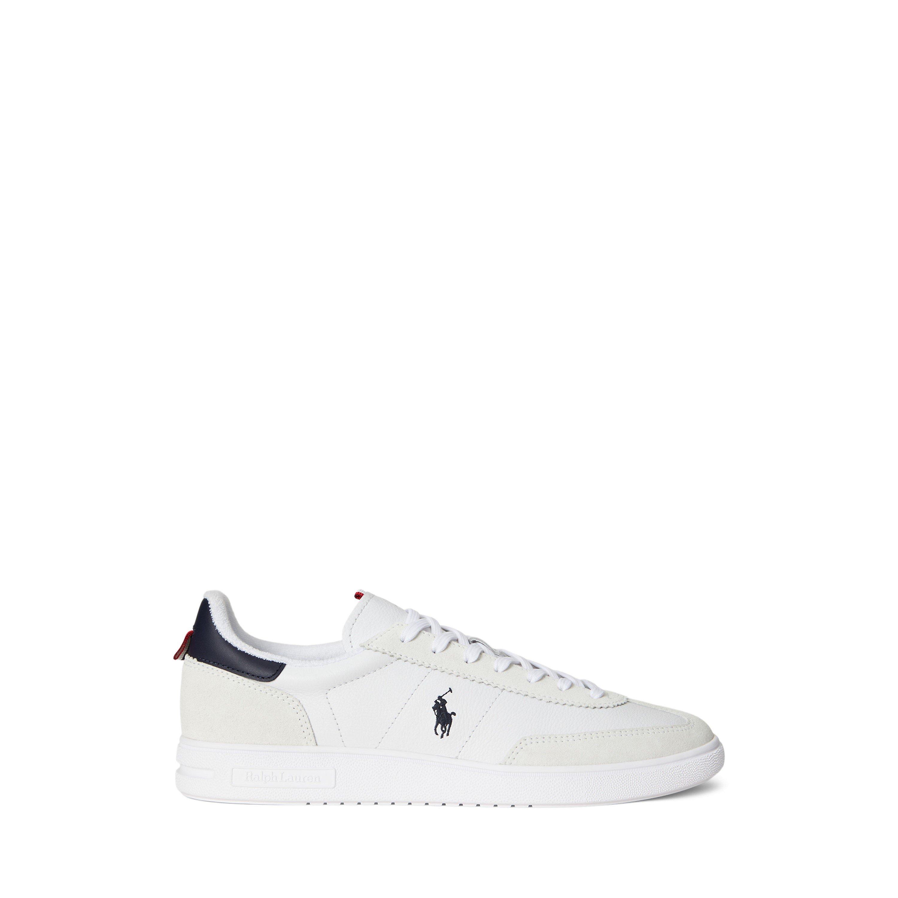 White/Nvy/Red - Polo Ralph Lauren - Men's Bedford Rib Low-Top Trainers - 1