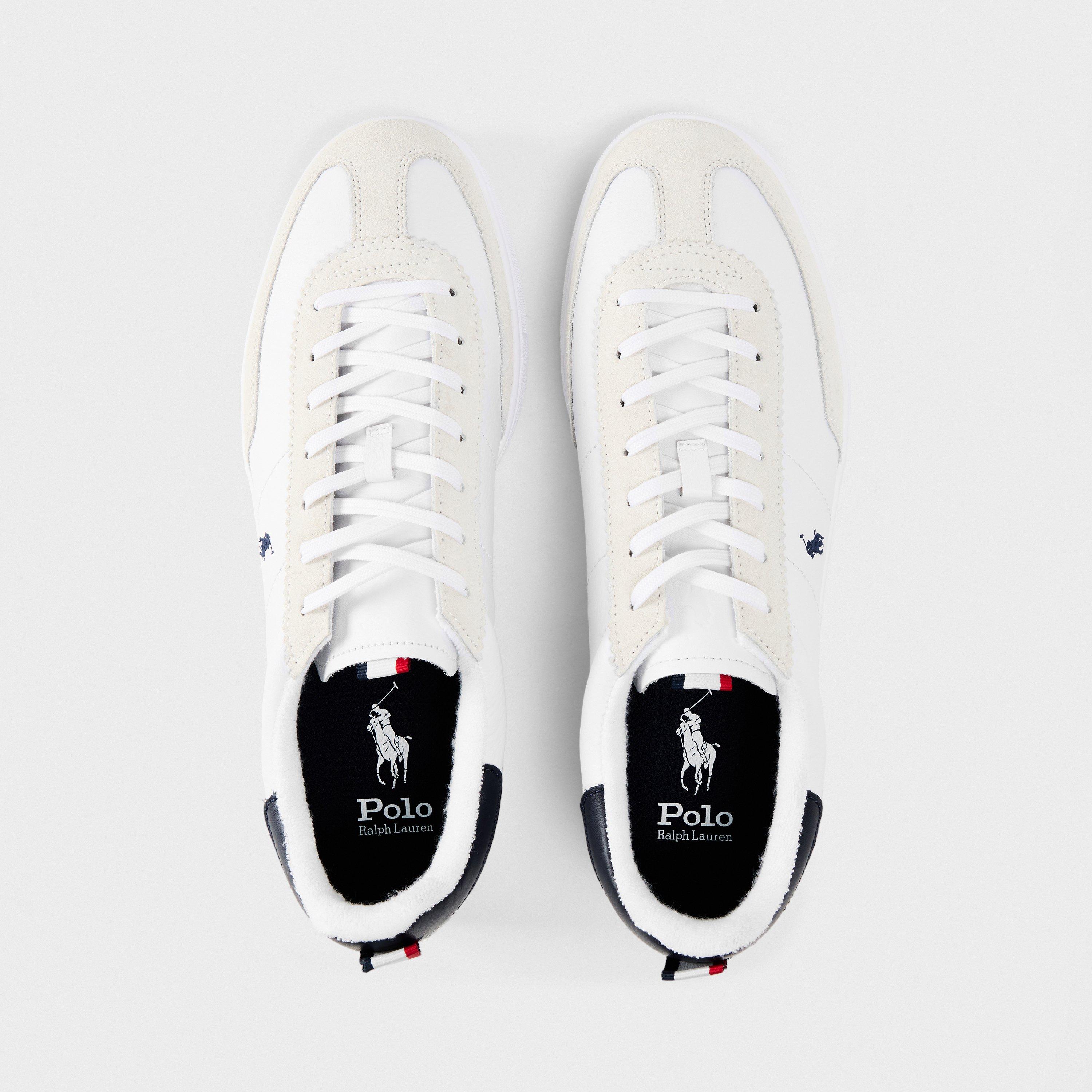 White/Nvy/Red - Polo Ralph Lauren - Men's Bedford Rib Low-Top Trainers - 5