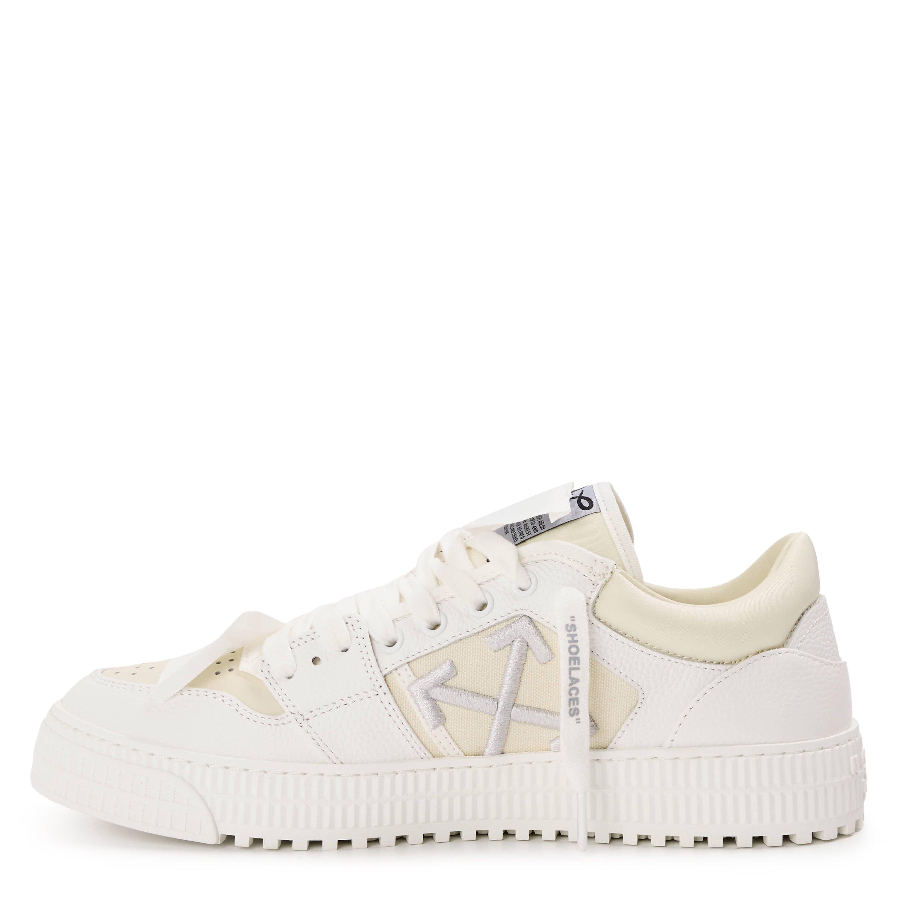 White/Ivory - Off White - Men's 3.0 Court Low Eye-catching Silhouette Trainers - 2