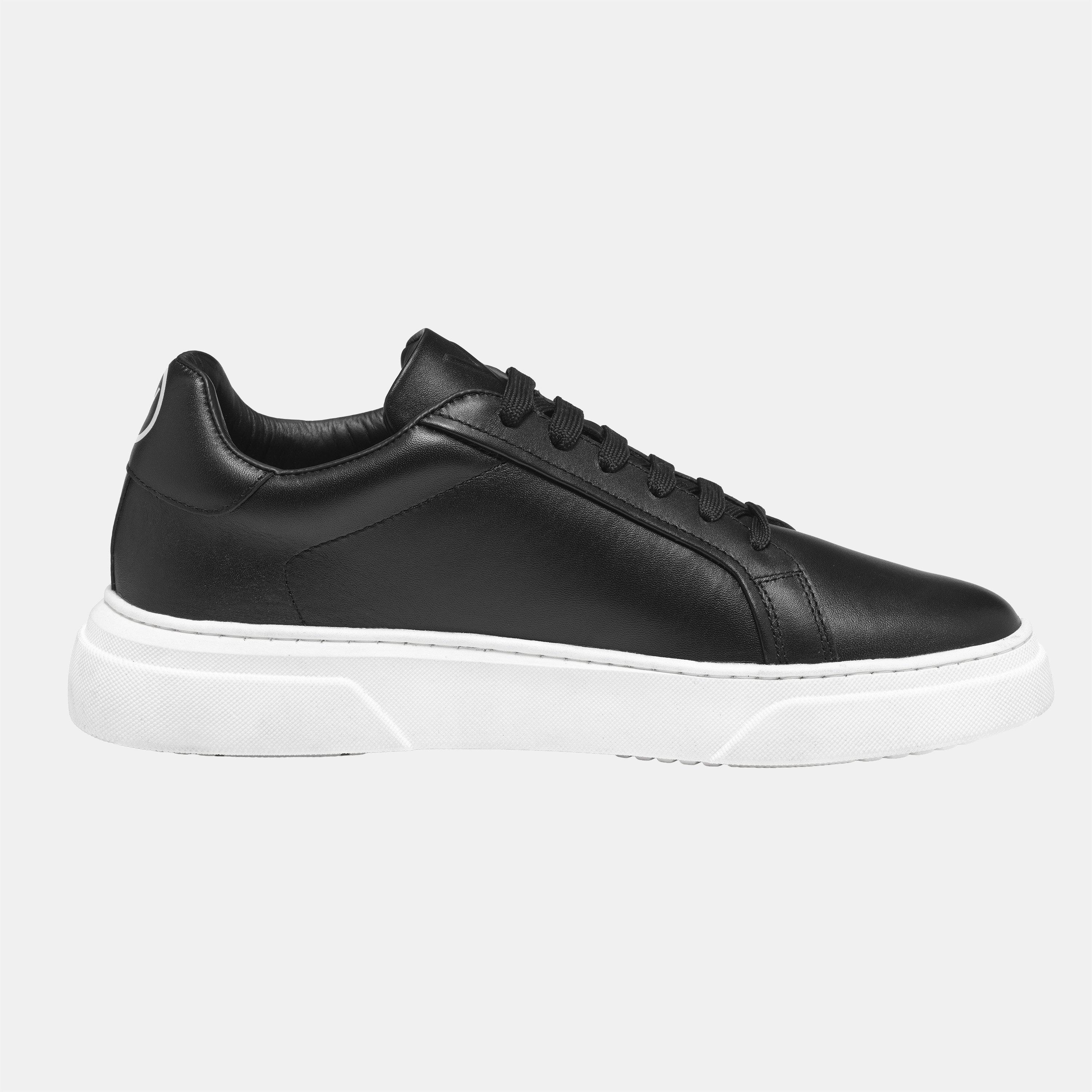 550 Black - Valentino - Men's Stunny Leather Low-Top Trainers - 1