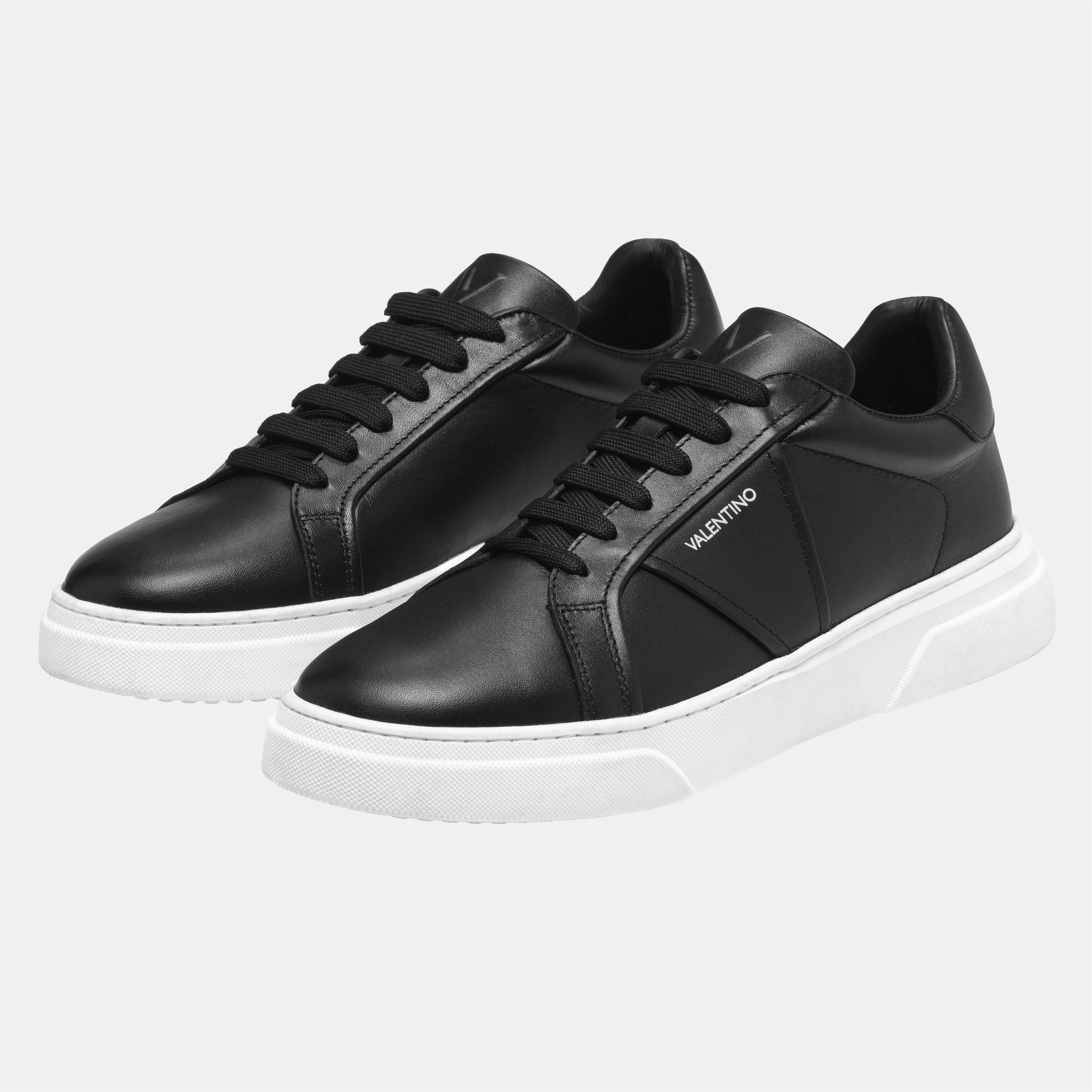 550 Black - Valentino - Men's Stunny Leather Low-Top Trainers - 2