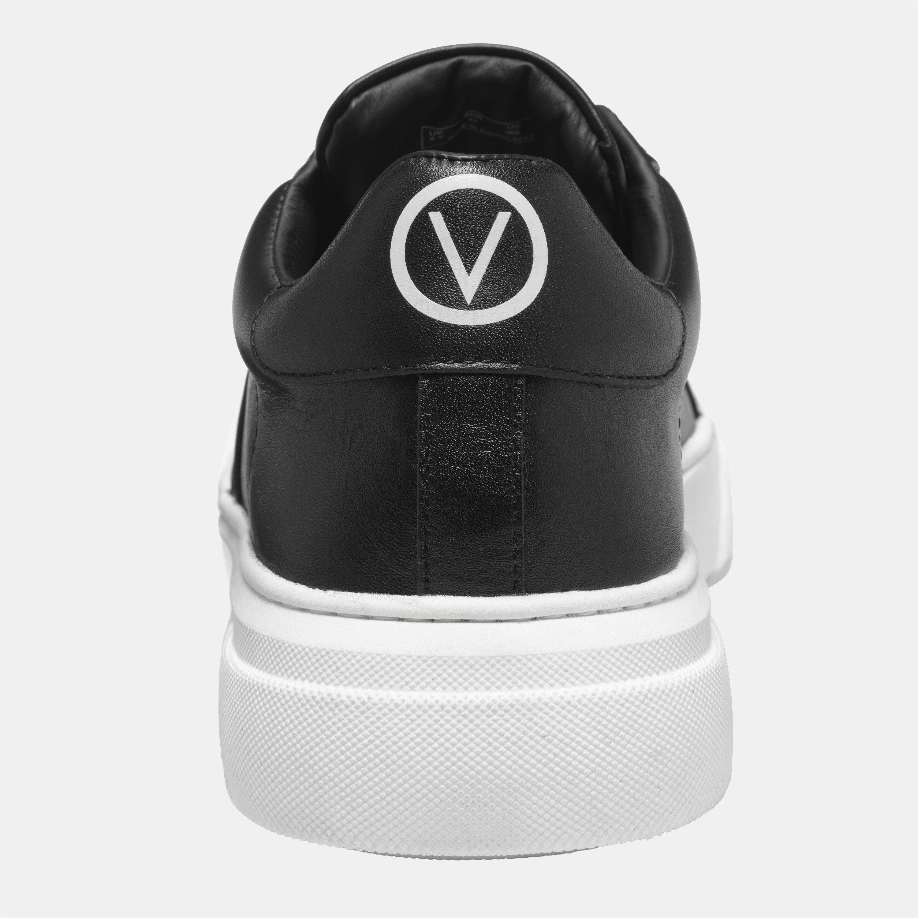 550 Black - Valentino - Men's Stunny Leather Low-Top Trainers - 3