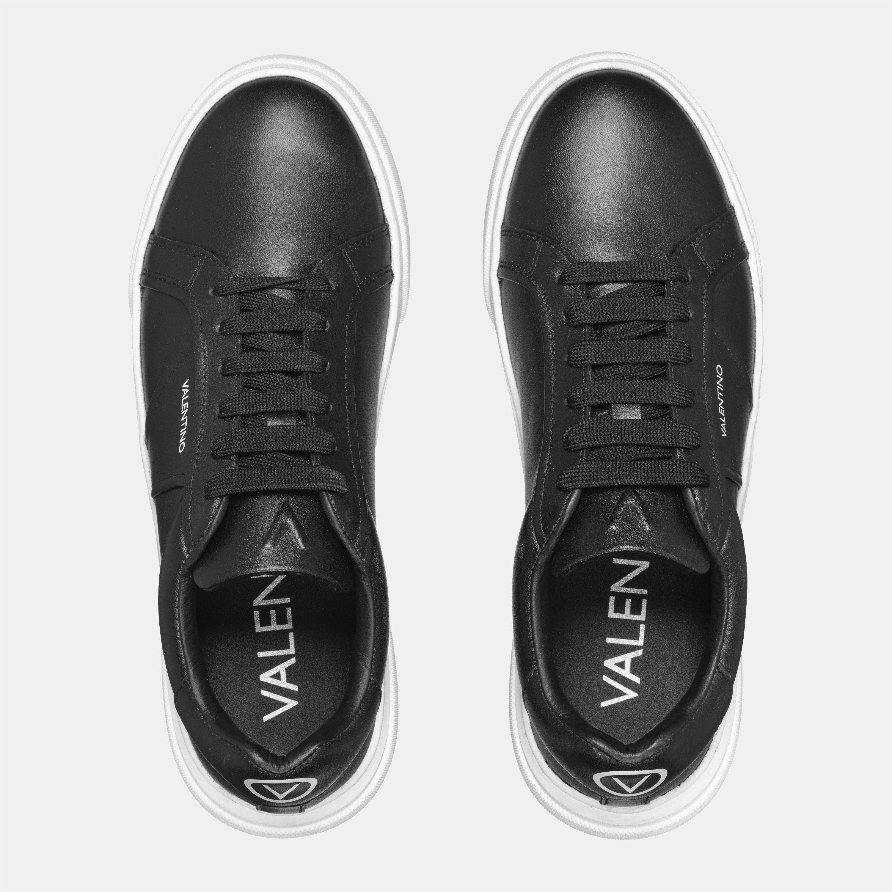 550 Black - Valentino - Men's Stunny Leather Low-Top Trainers - 4