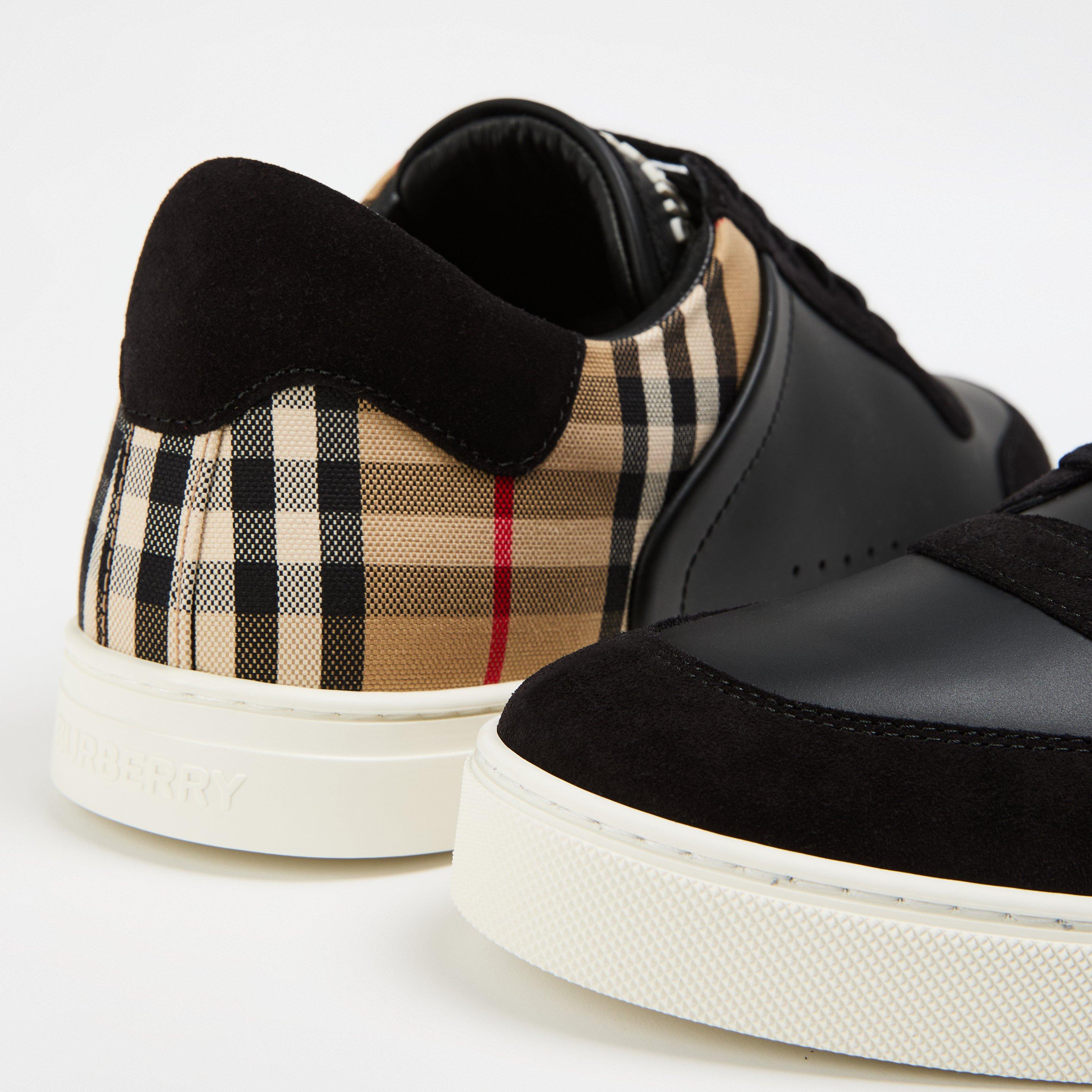 Black - Burberry - Check Sneakers - 4