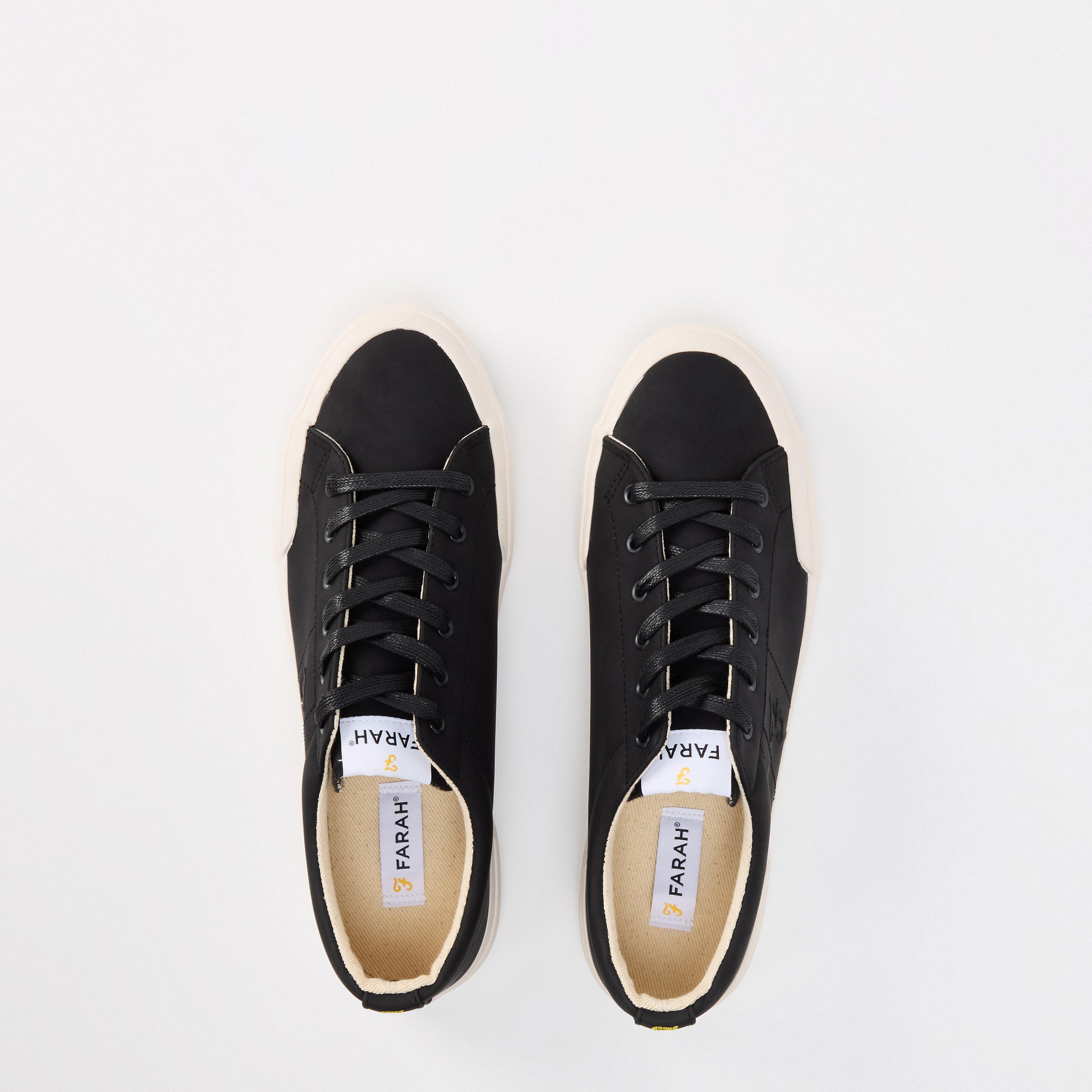 Schwarz/Weiß - Farah - Dallas Vulcanised Low-Top Trainers - 5