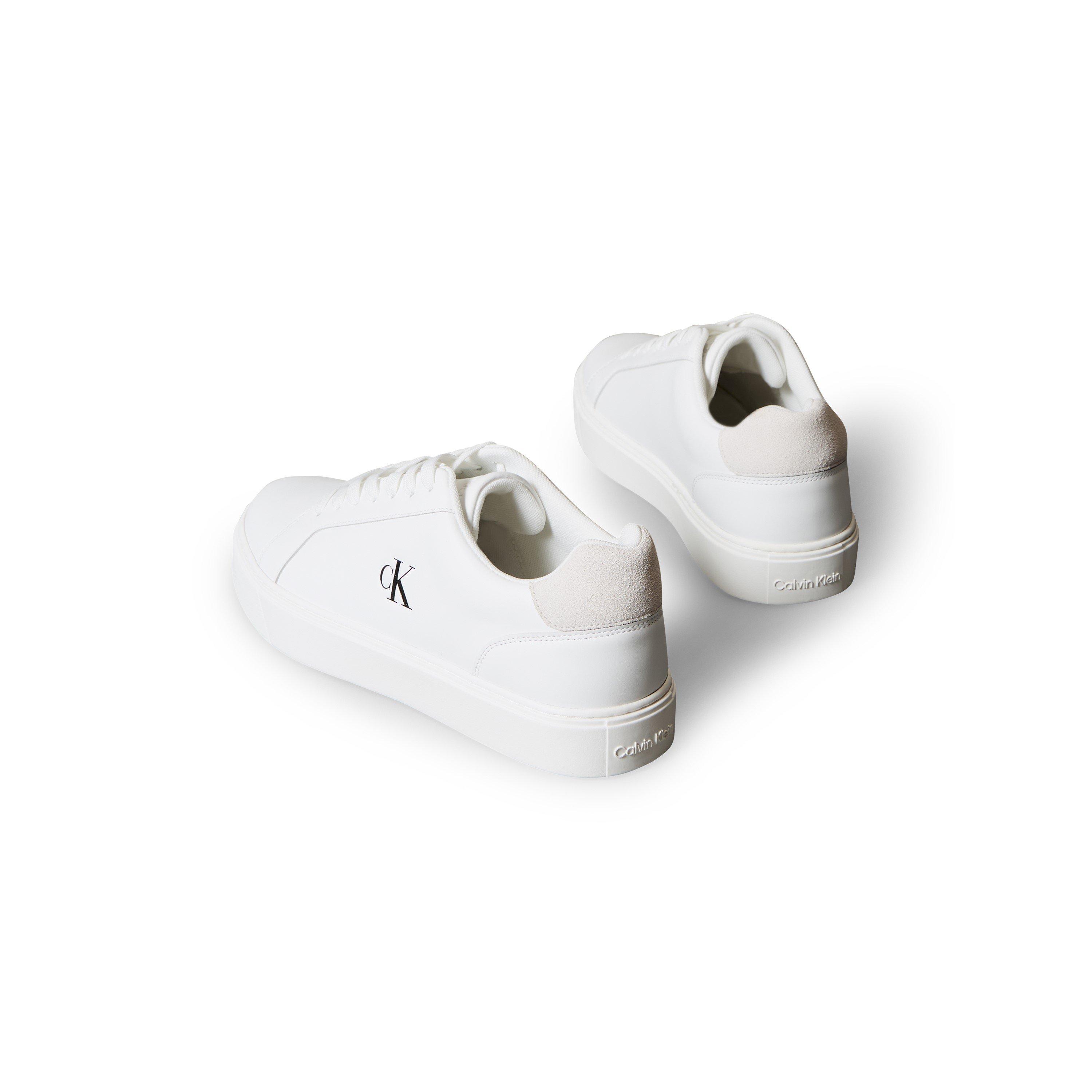 White/White - Calvin Klein - Men's Leather Classic Cup Low-Top Trainers - 3