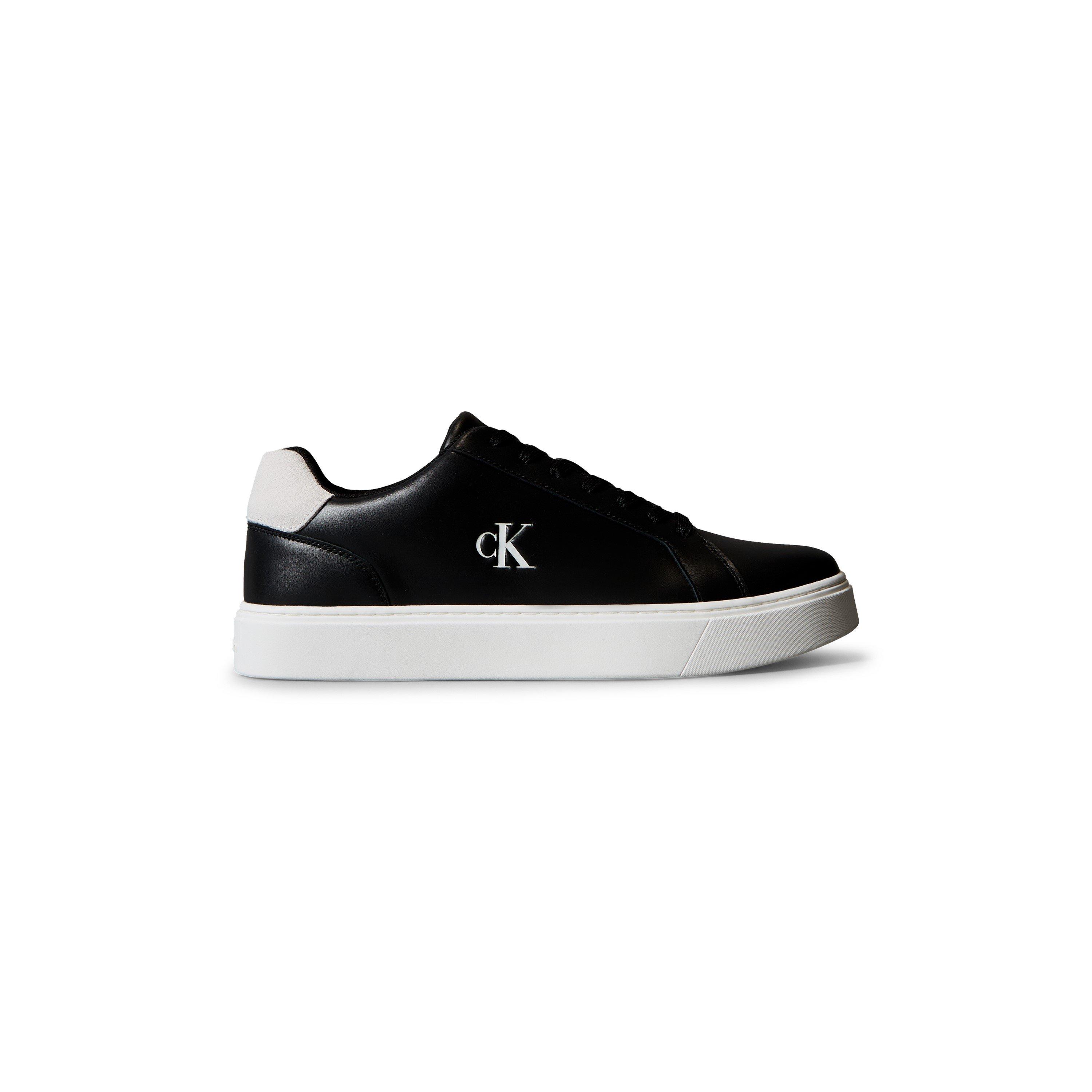 Black/White - Calvin Klein - Men's Leather Classic Cup Low-Top Trainers - 1