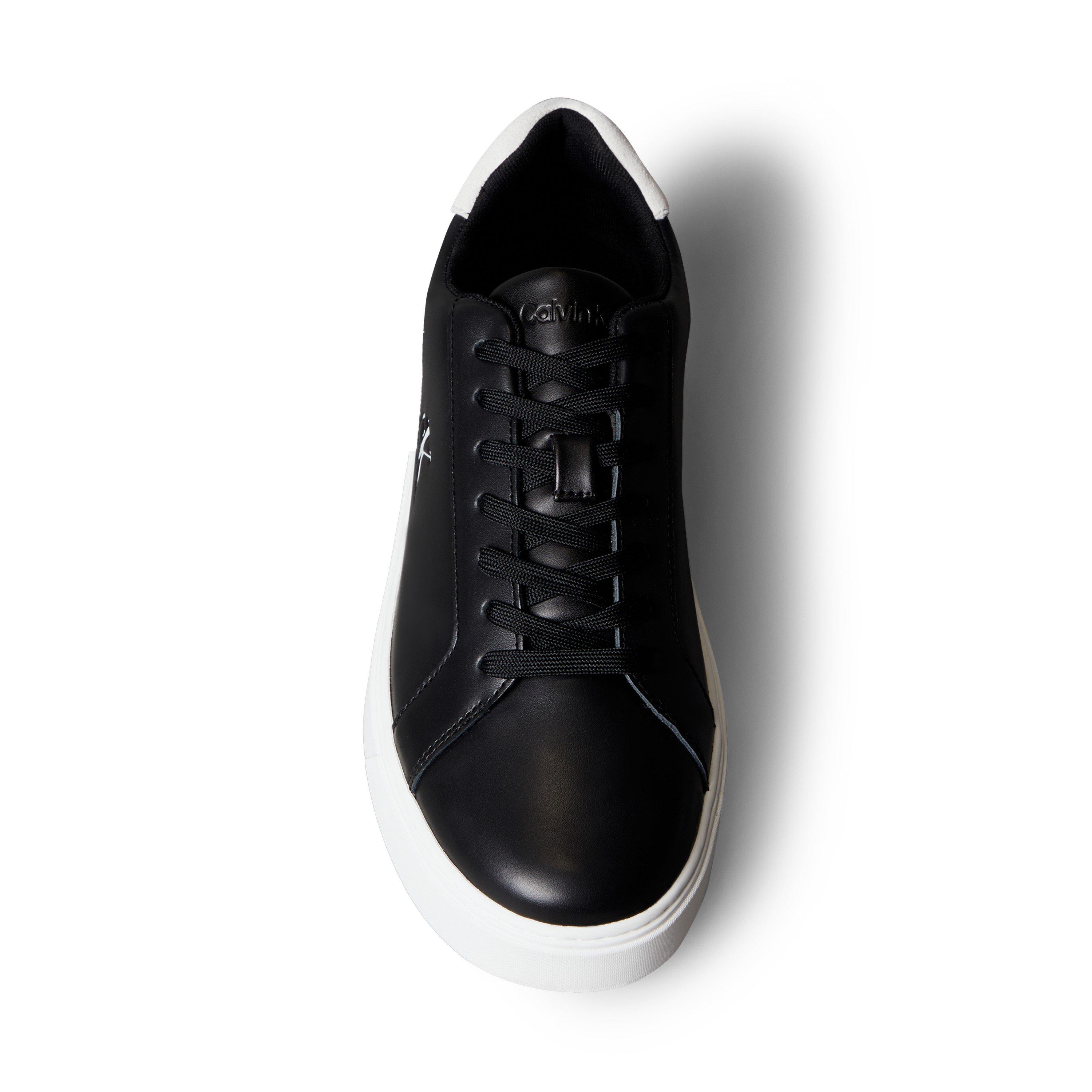 Black/White - Calvin Klein - Men's Leather Classic Cup Low-Top Trainers - 4