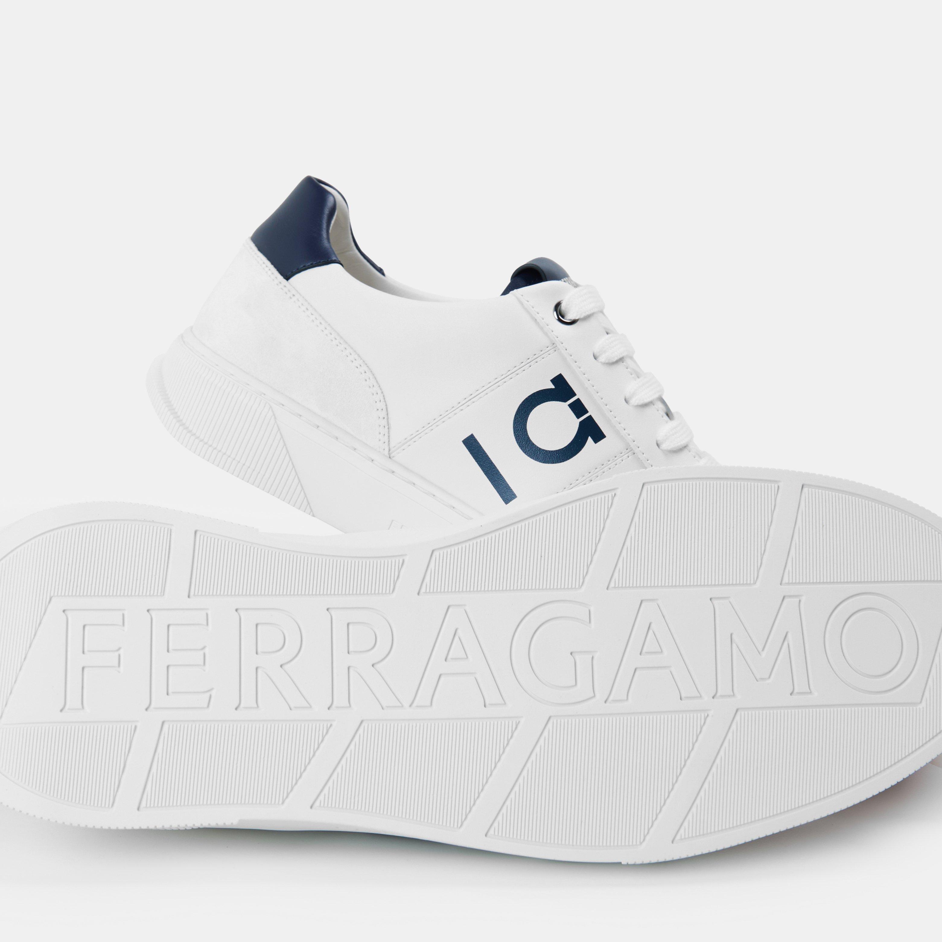Cement - Ferragamo - Mens Alaska Low-Top Trainers - 4