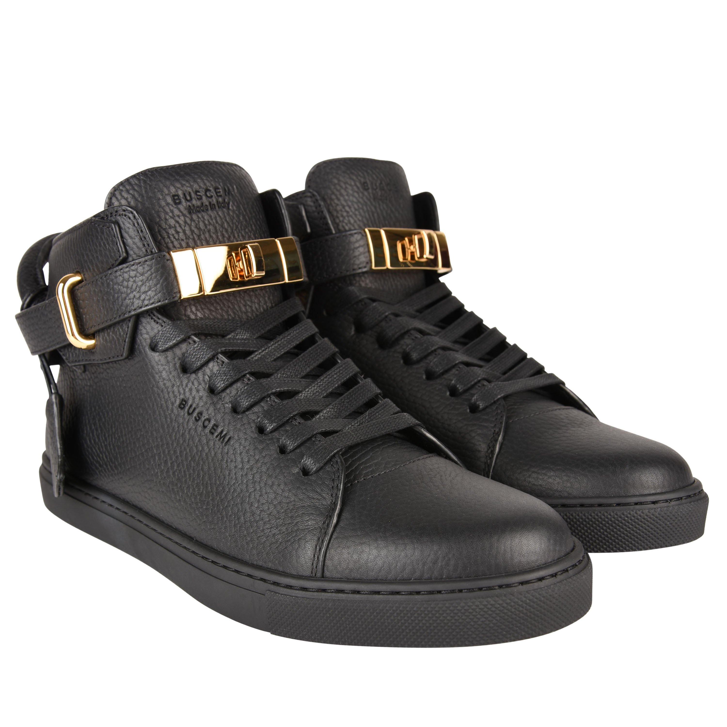 Black 009 - Buscemi - 100mm High Top Trainers - 3