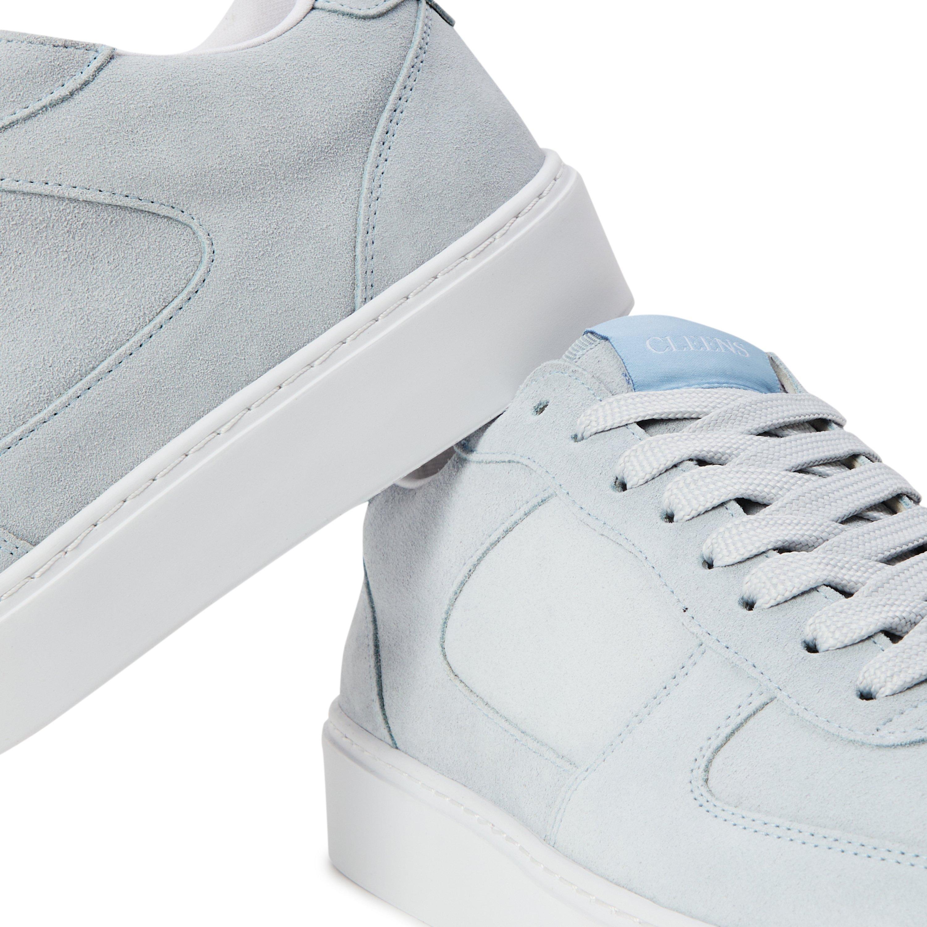 Sky Blue - Cleens - Men's Court Slim Suede Low-Top Trainers - 3