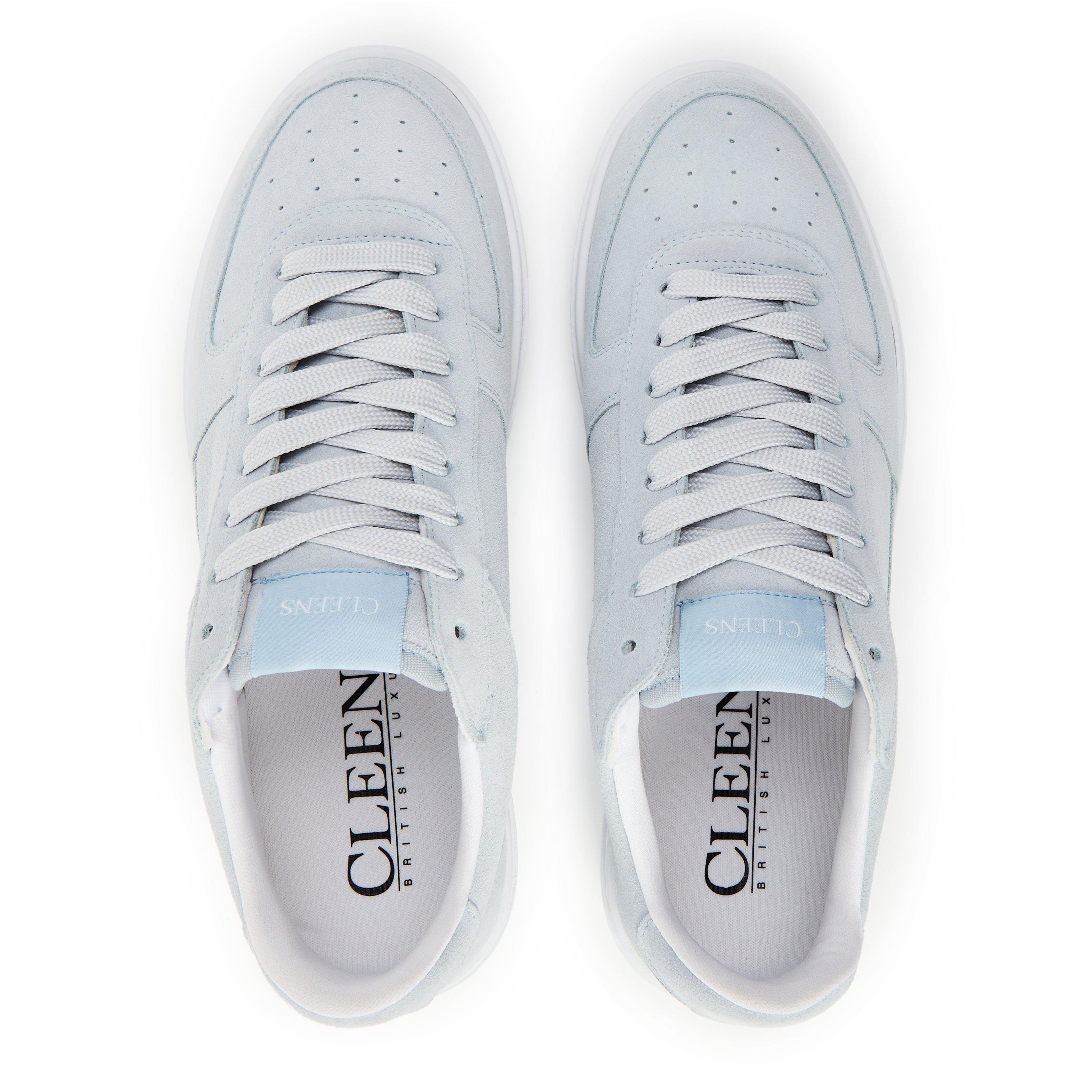 Sky Blue - Cleens - Men's Court Slim Suede Low-Top Trainers - 4