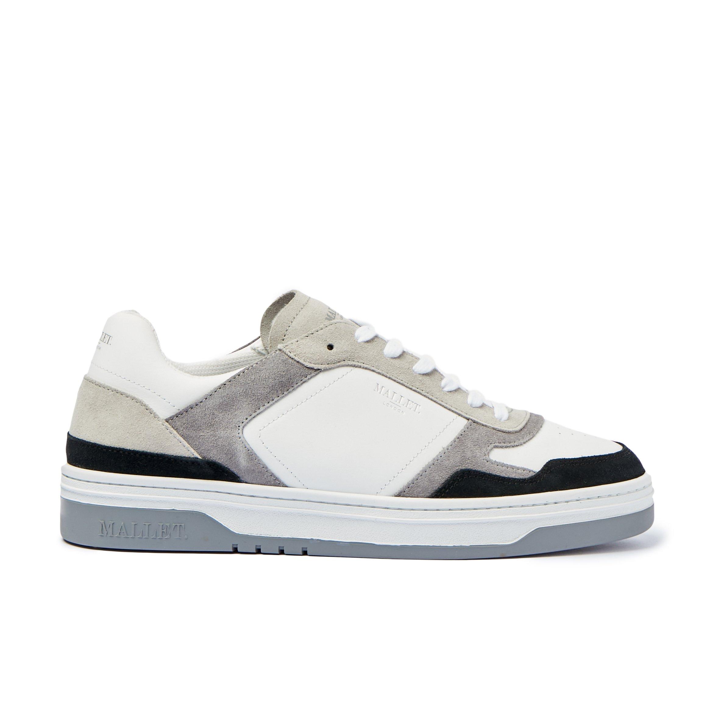 Mallet Men's Barnsley Low-Top Trainers - White/Grey - Size 11 (45)
