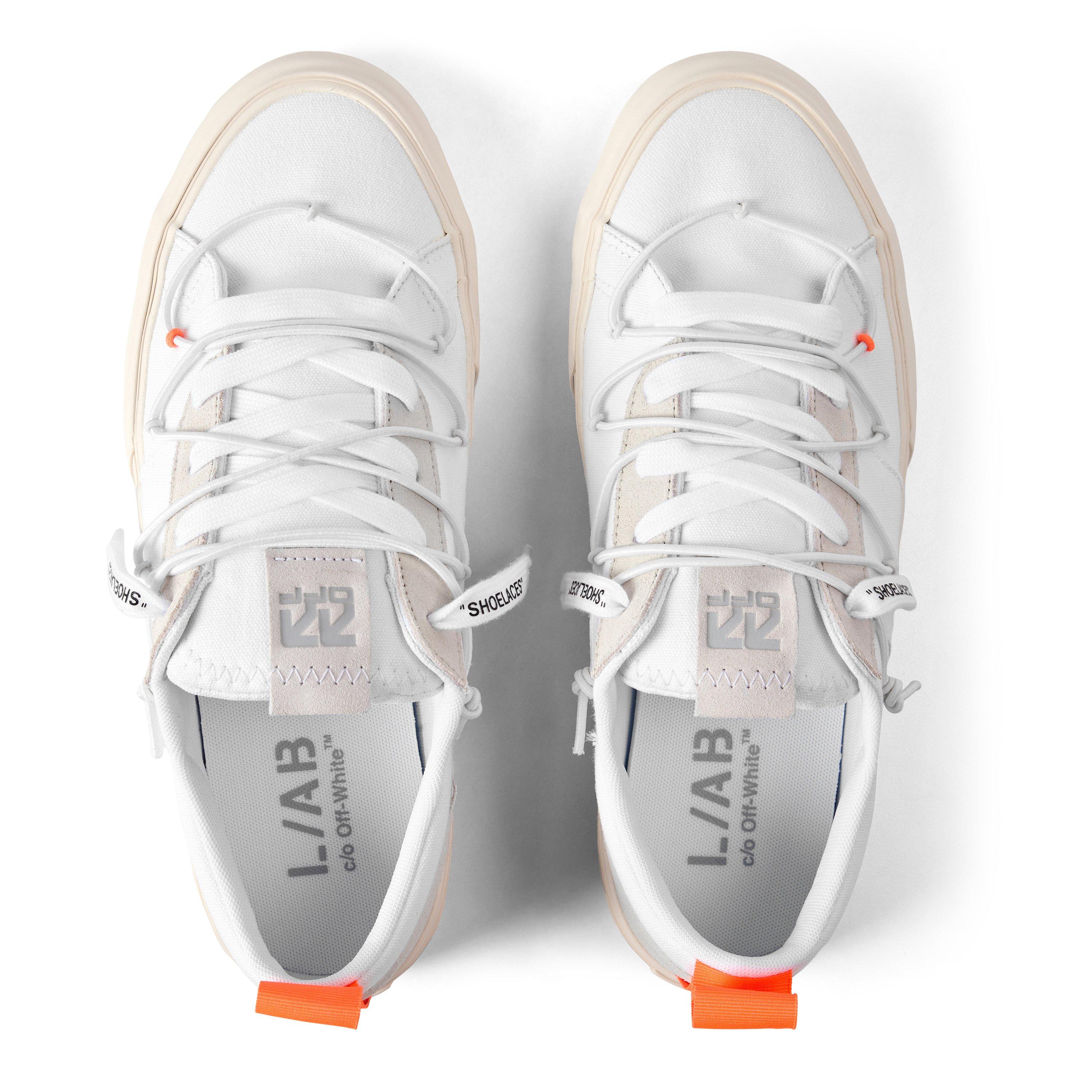 White/Lt Grey - L AB Off White - Men's Tape Canvas Vulcan Low-Top Trainers - 4