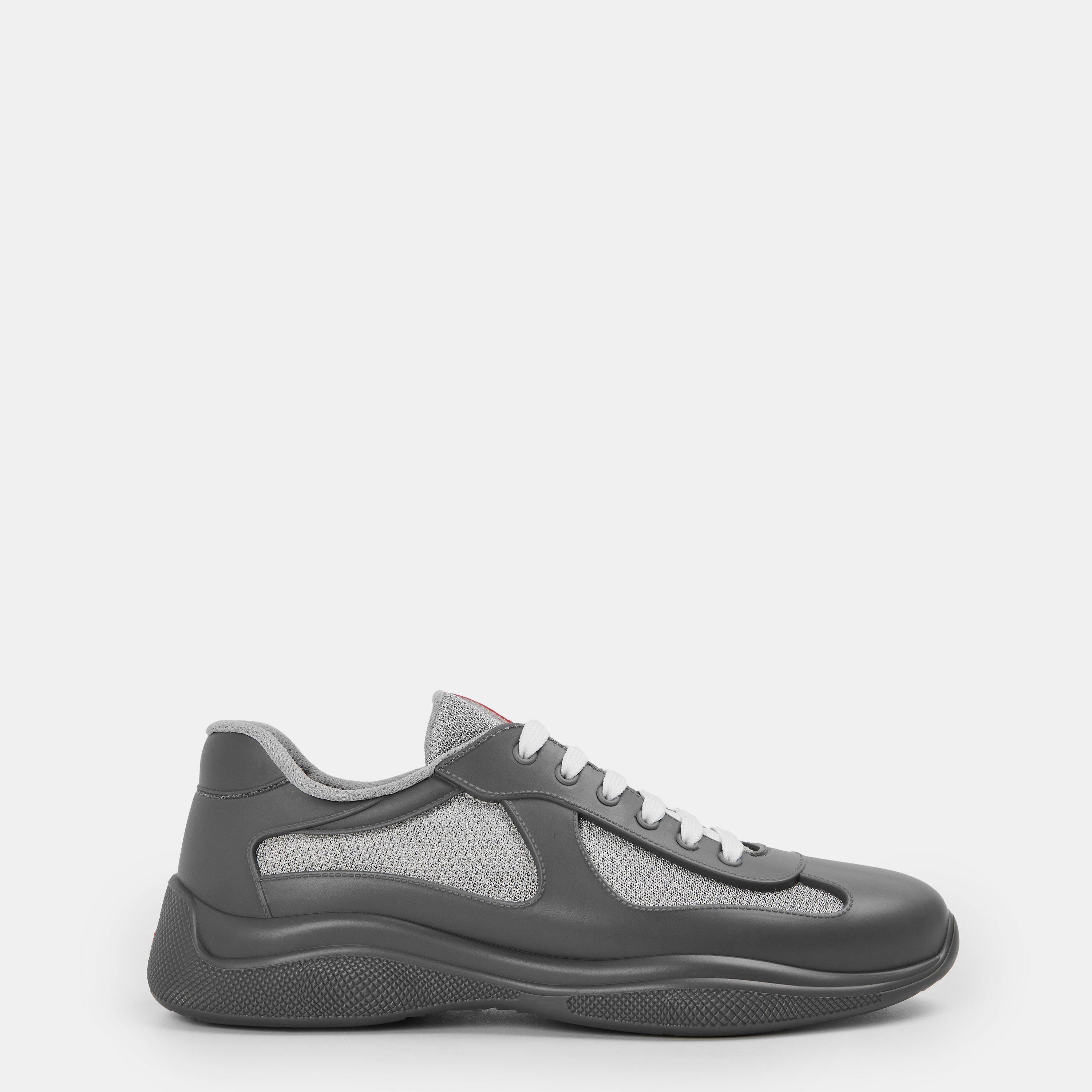 Grey/Grey - Prada - Men's A Cup Soft Low-Top Trainers - 1