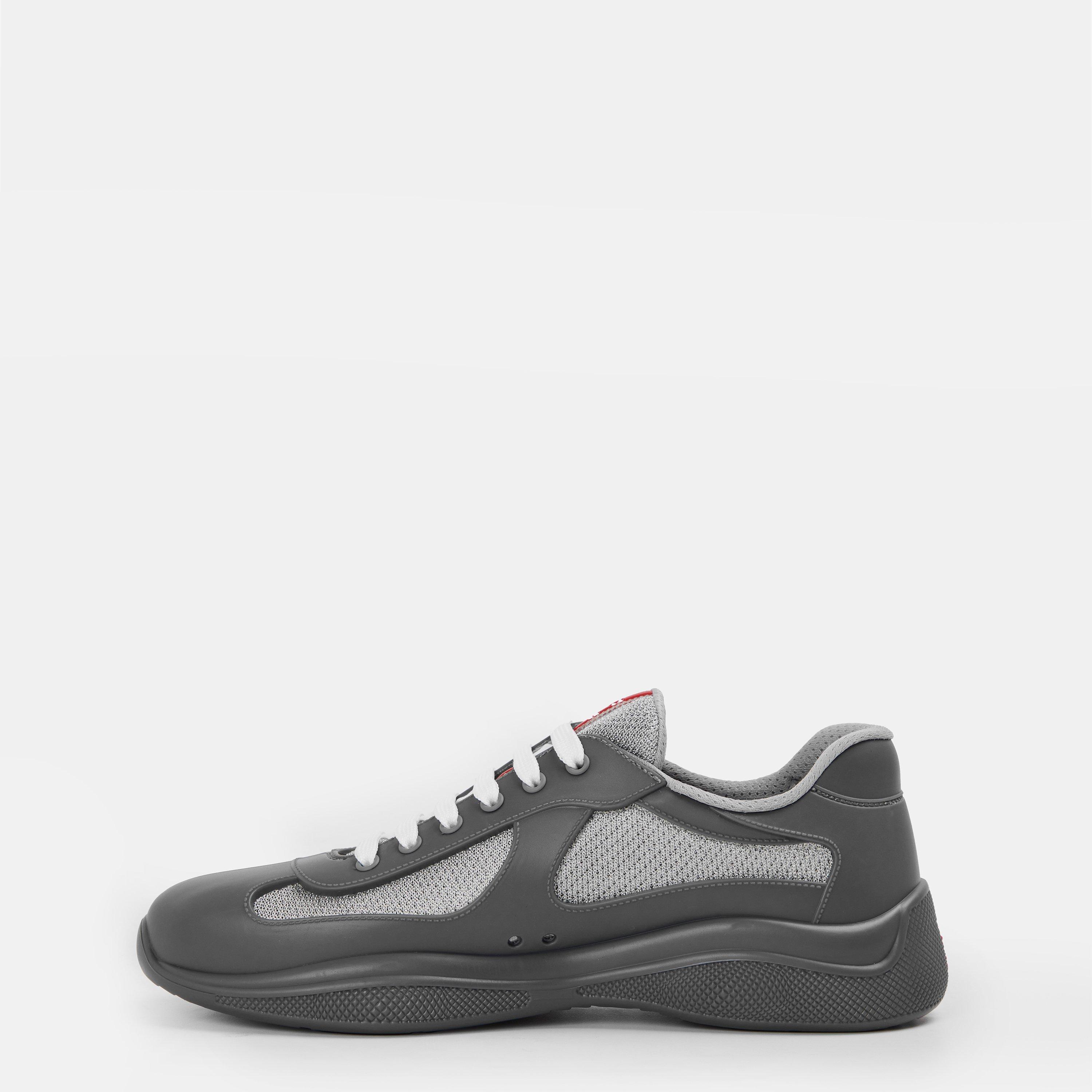 Grey/Grey - Prada - Men's A Cup Soft Low-Top Trainers - 2