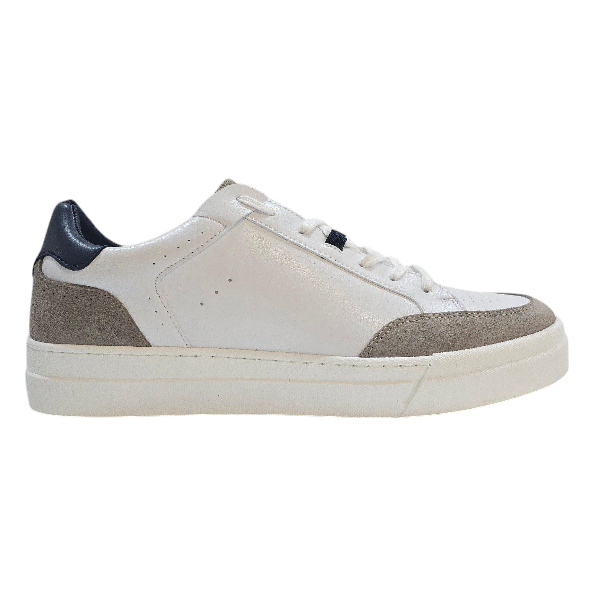 Loyalti Men's Braid Low-Top Trainers - White/Grey/Navy - 11 (46)