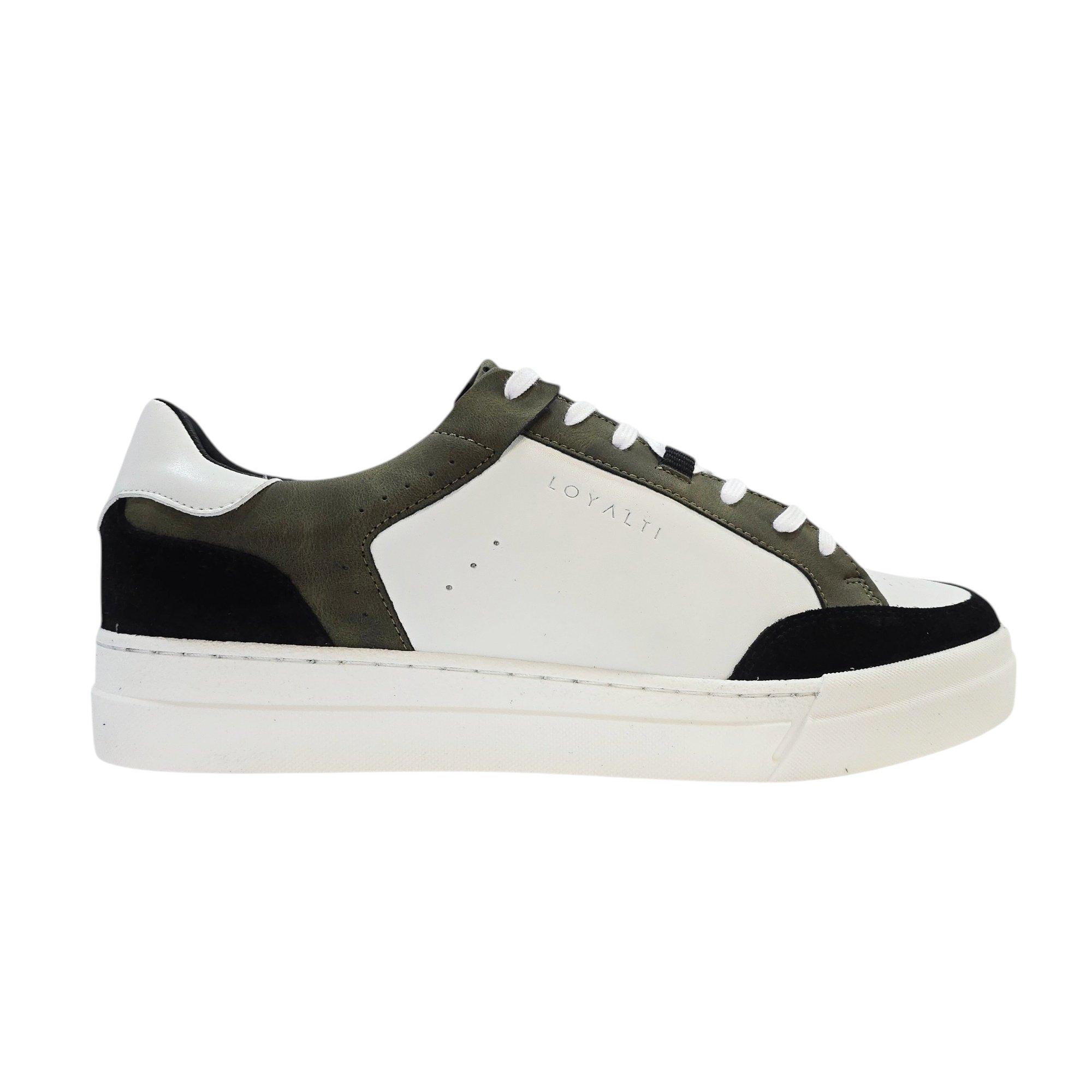 Loyalti Men's Braid Low-Top Trainers - Wht/Black/Green - 11 (46)