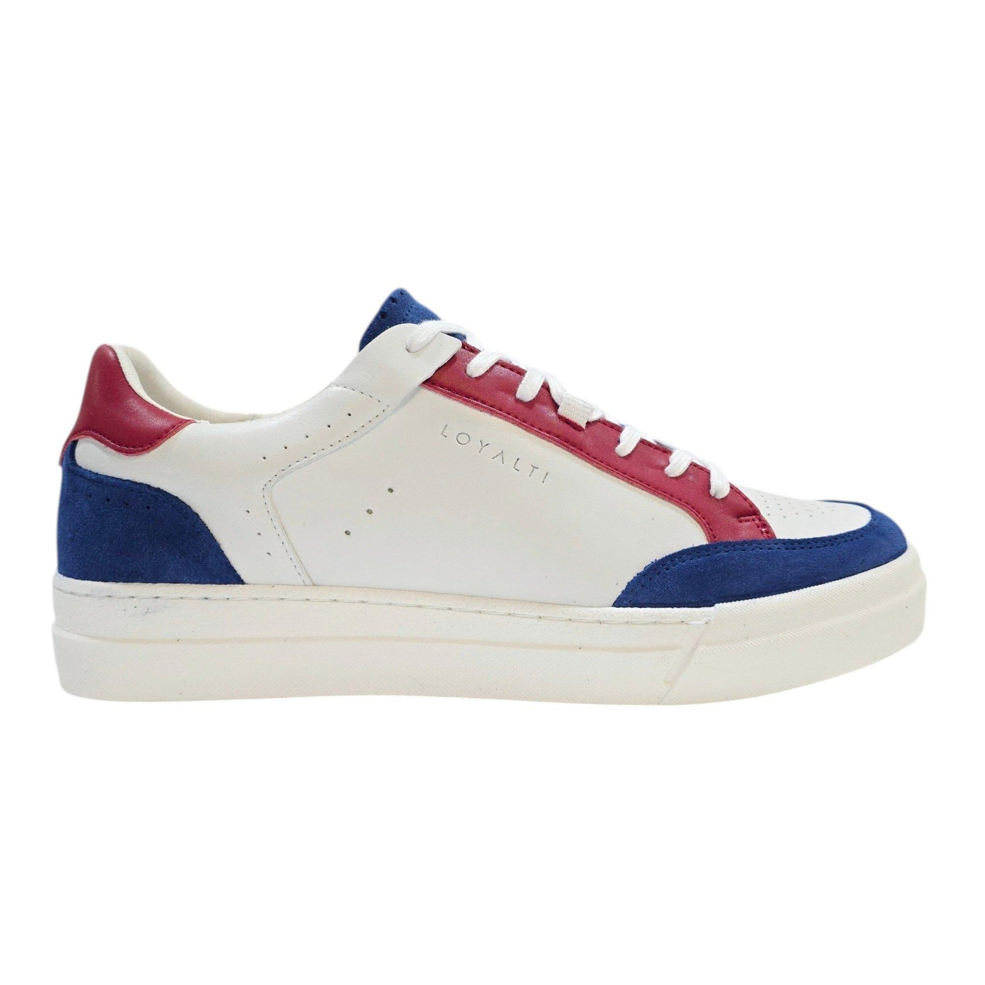 Loyalti Men's Braid Low-Top Trainers - Wht/Blue/Red - 11 (46)