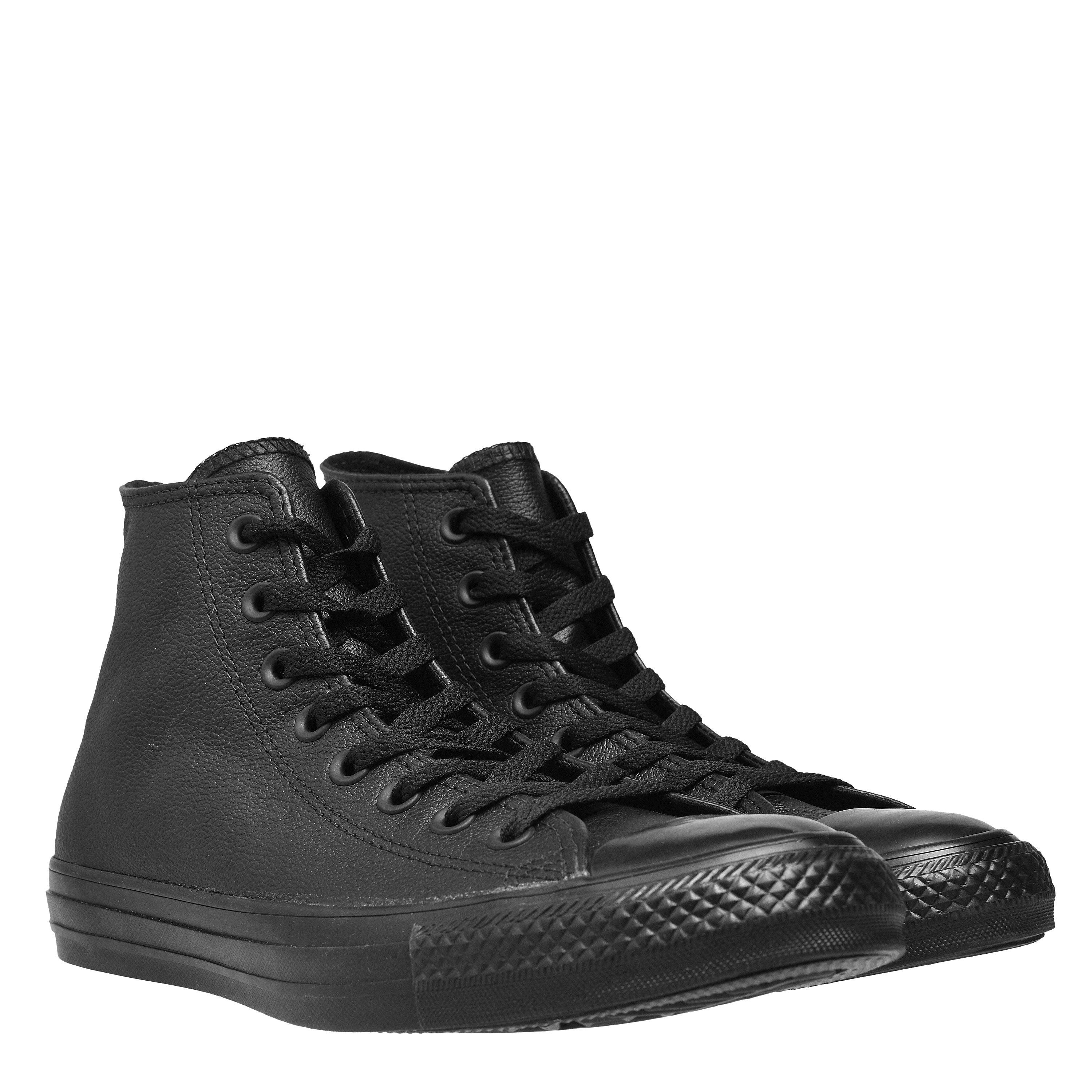 Black 001 - Converse - Star Mono Leather Trainers - 3