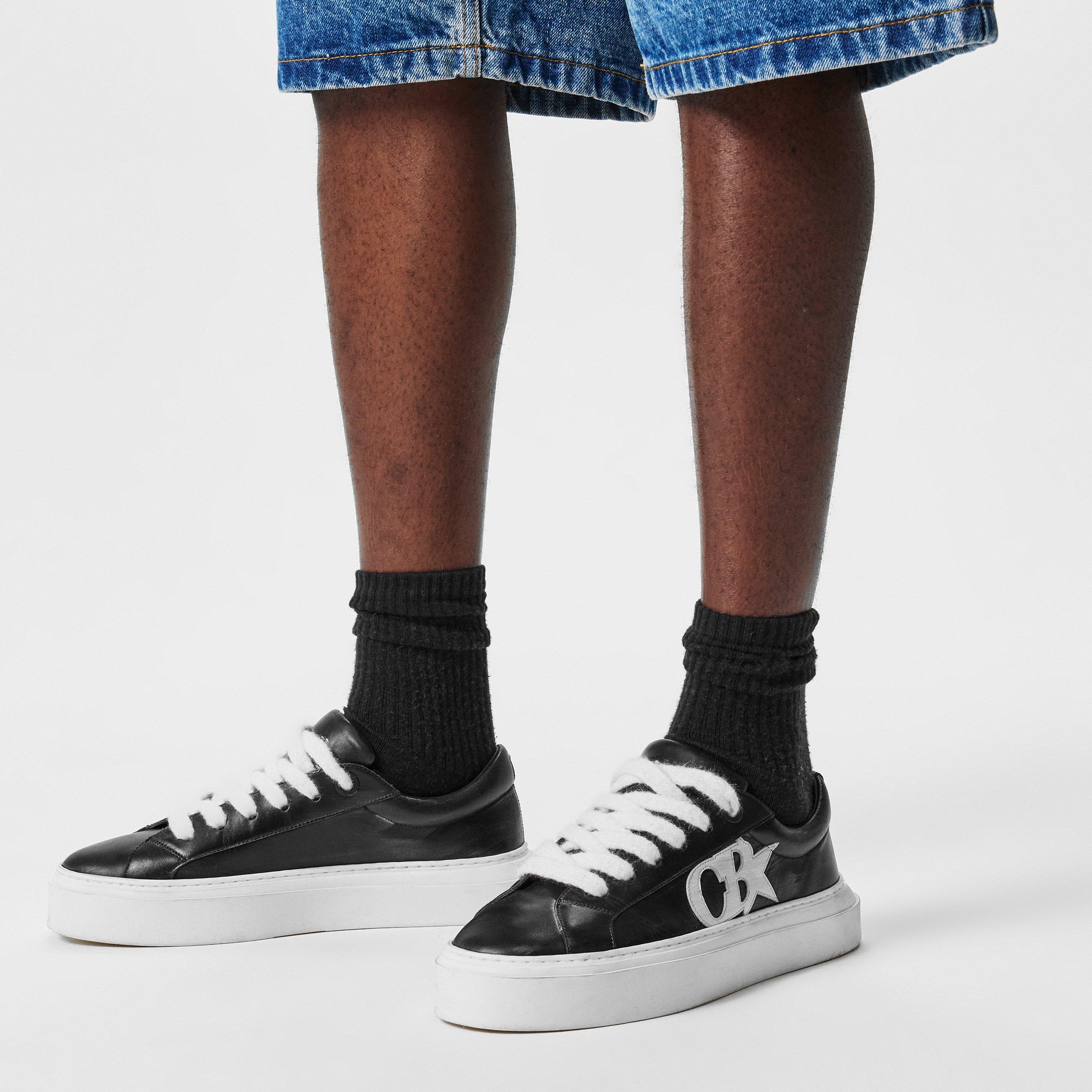 Black/White - Cole Buxton - Men's Star Logo Low-Top Trainers - 3