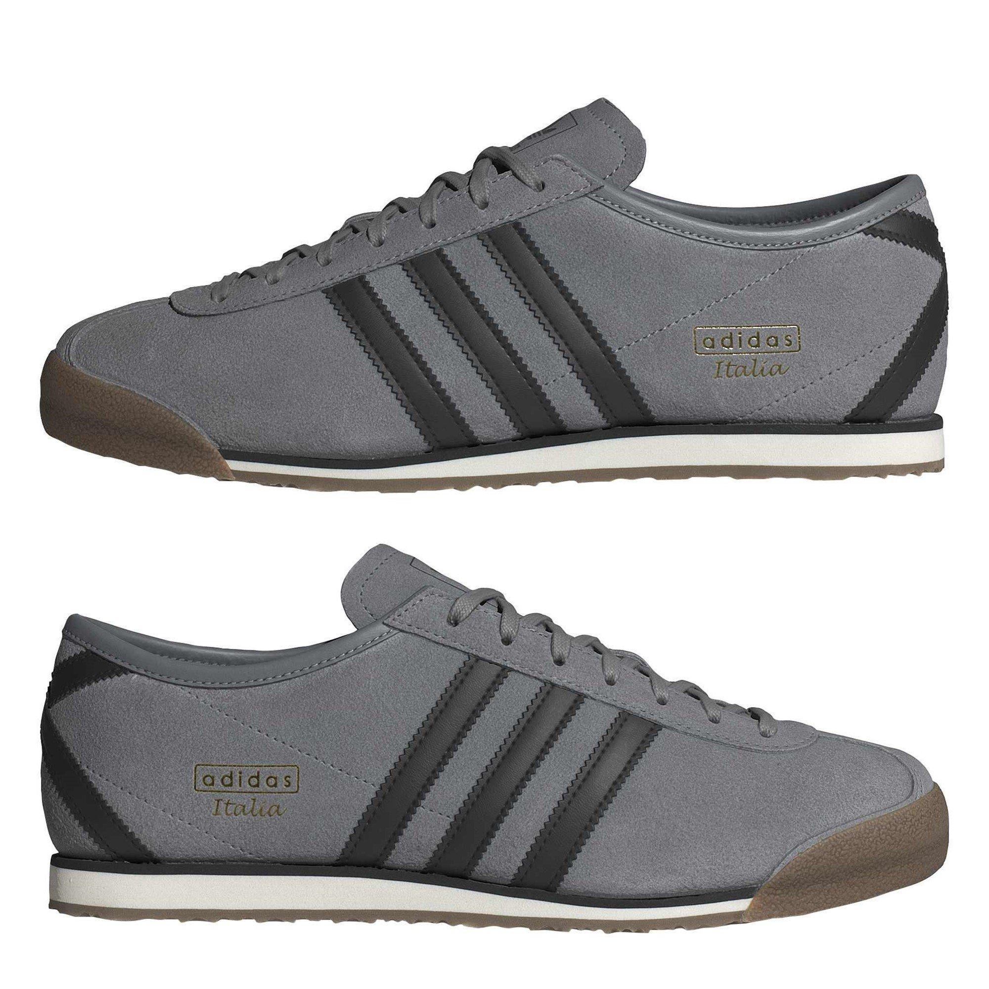 Grey/Black - adidas Originals - Men's Italia Low-Top Trainers - 9
