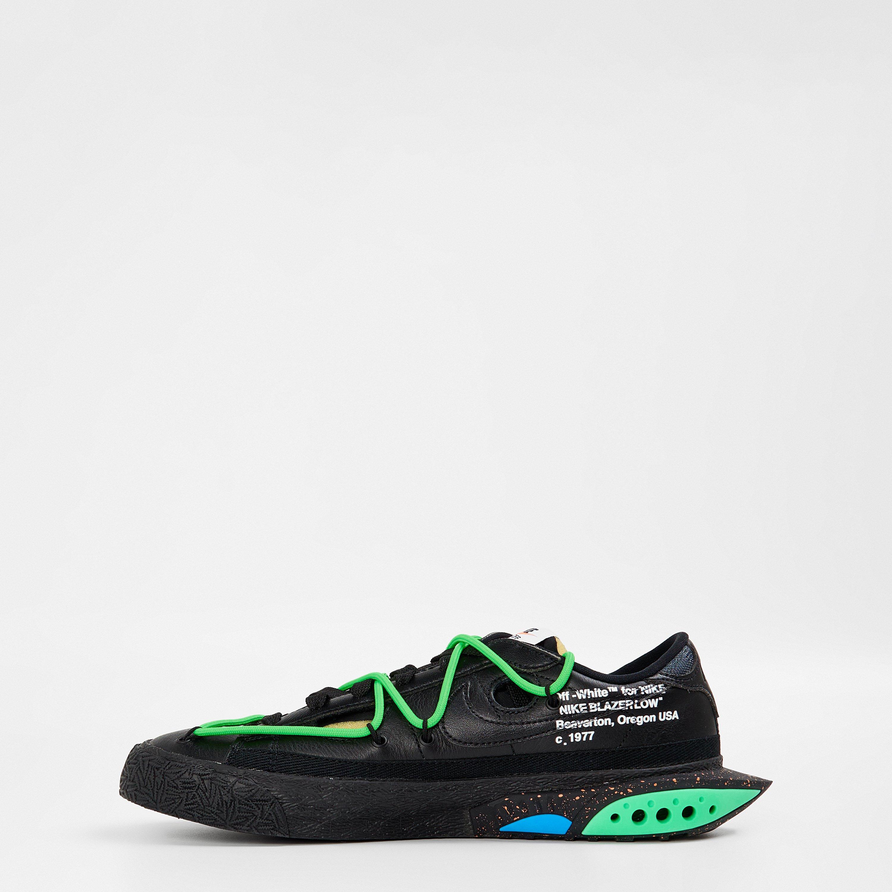 Black/Green - Off White - Men's Nike Blazer Low Sneakers - 2