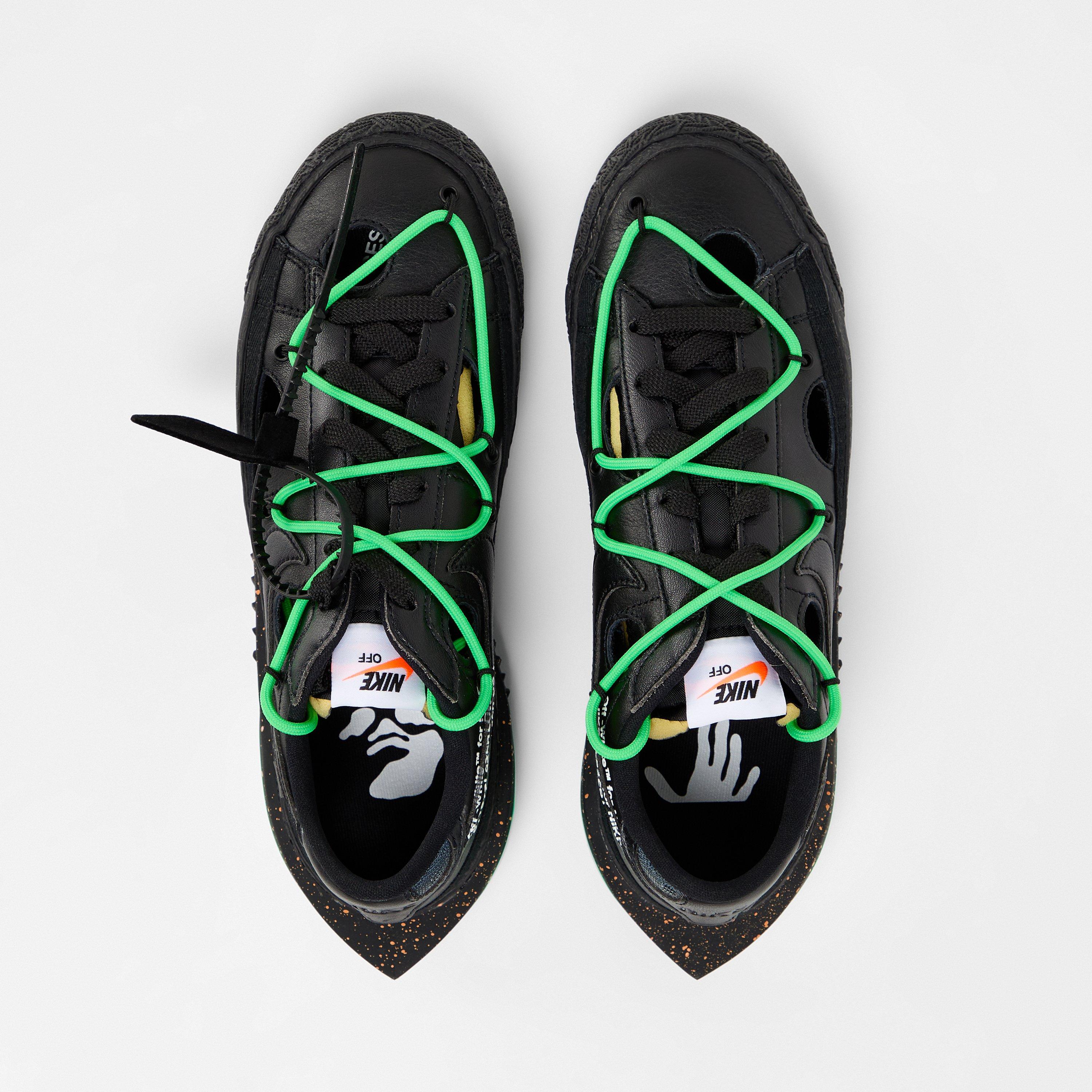 Black/Green - Off White - Men's Nike Blazer Low Sneakers - 4