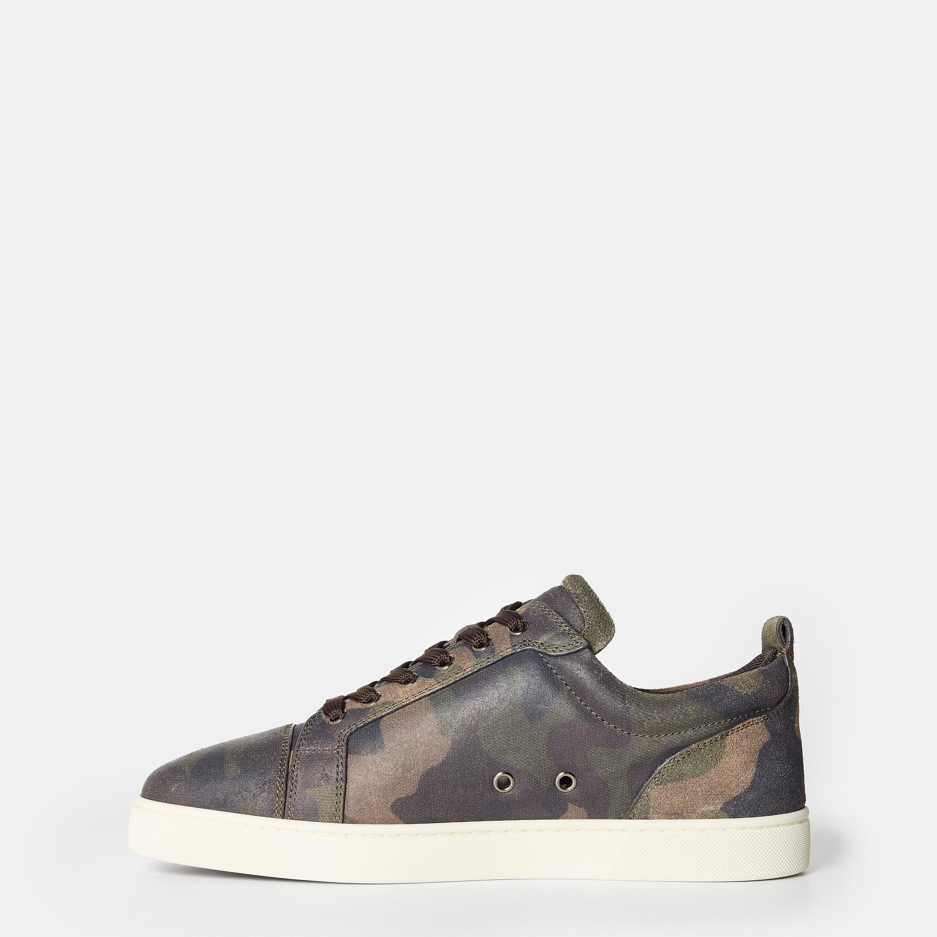 Café Green - Christian Louboutin - Men's Louis Camo Low-Top Trainers - 2