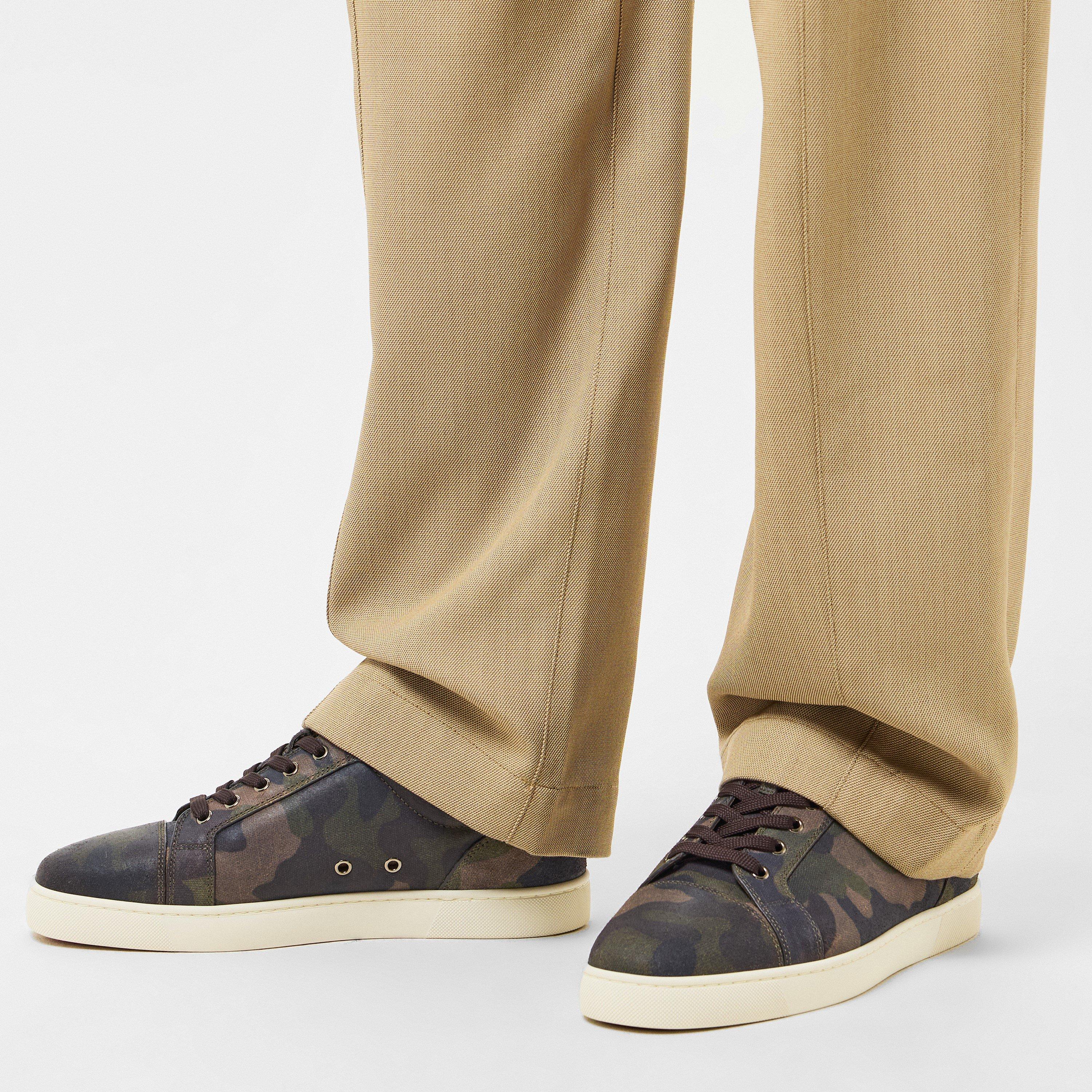 Café Green - Christian Louboutin - Men's Louis Camo Low-Top Trainers - 3