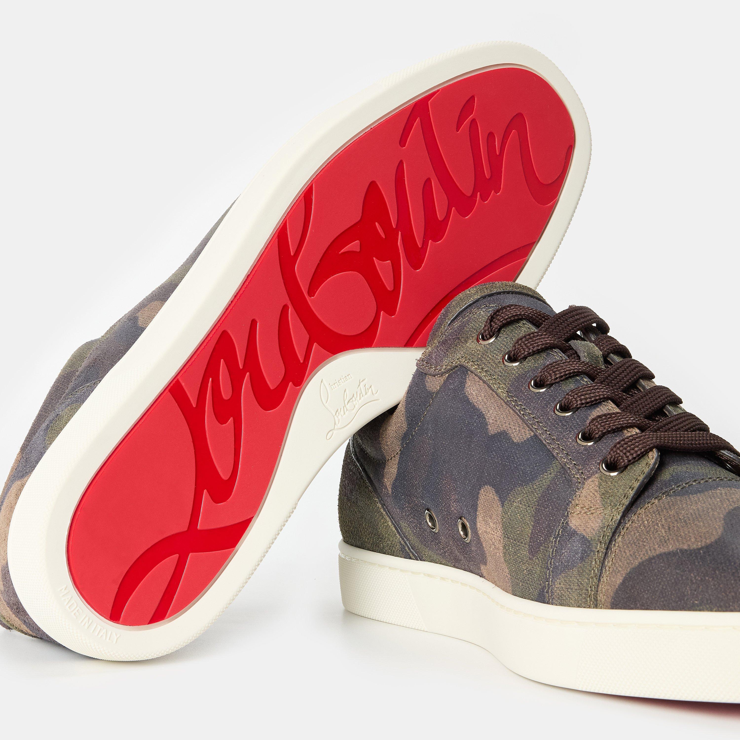 Café Green - Christian Louboutin - Men's Louis Camo Low-Top Trainers - 4