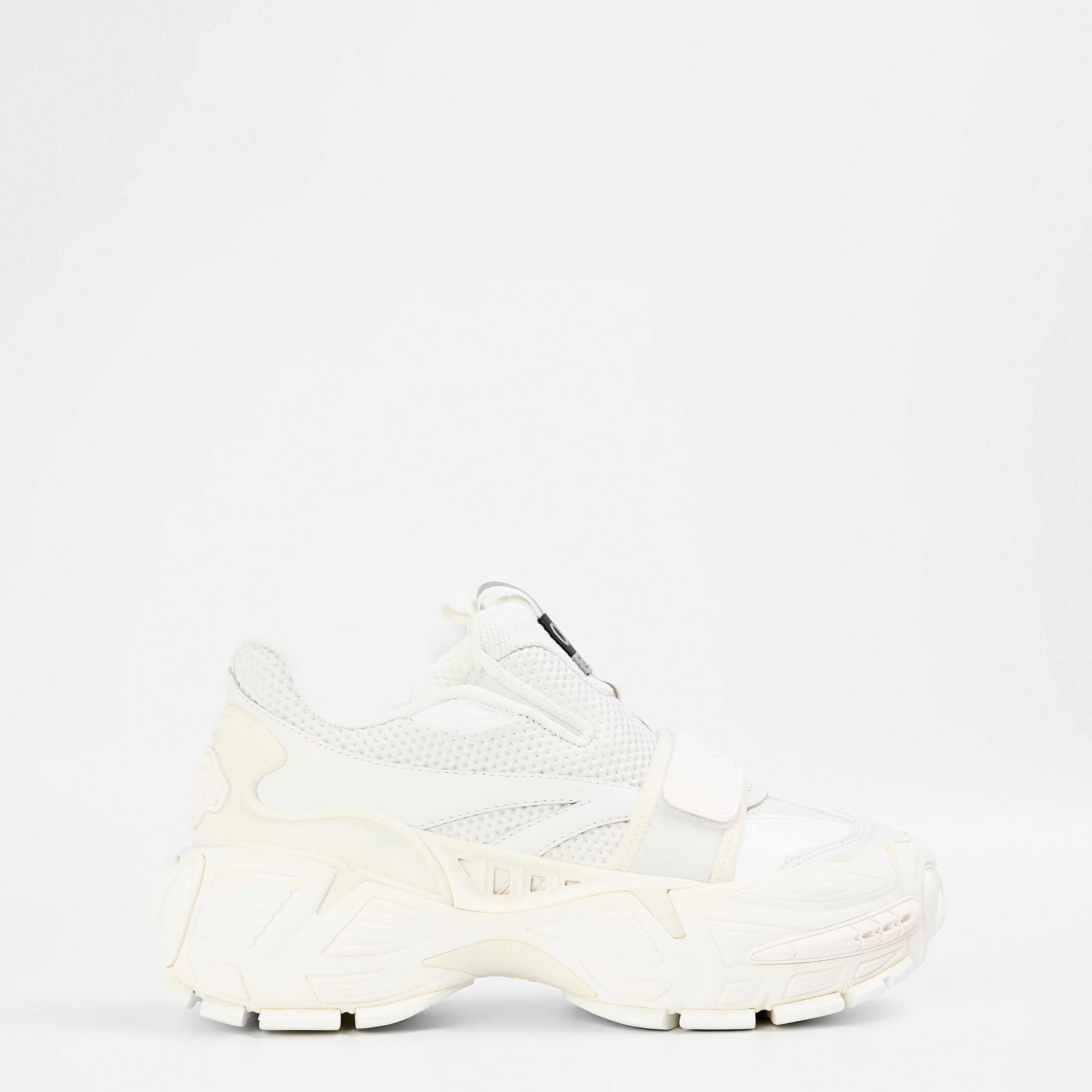 White - Off White - Men's Glove Breathable Mesh Slip On Low-Top Trainers - 1