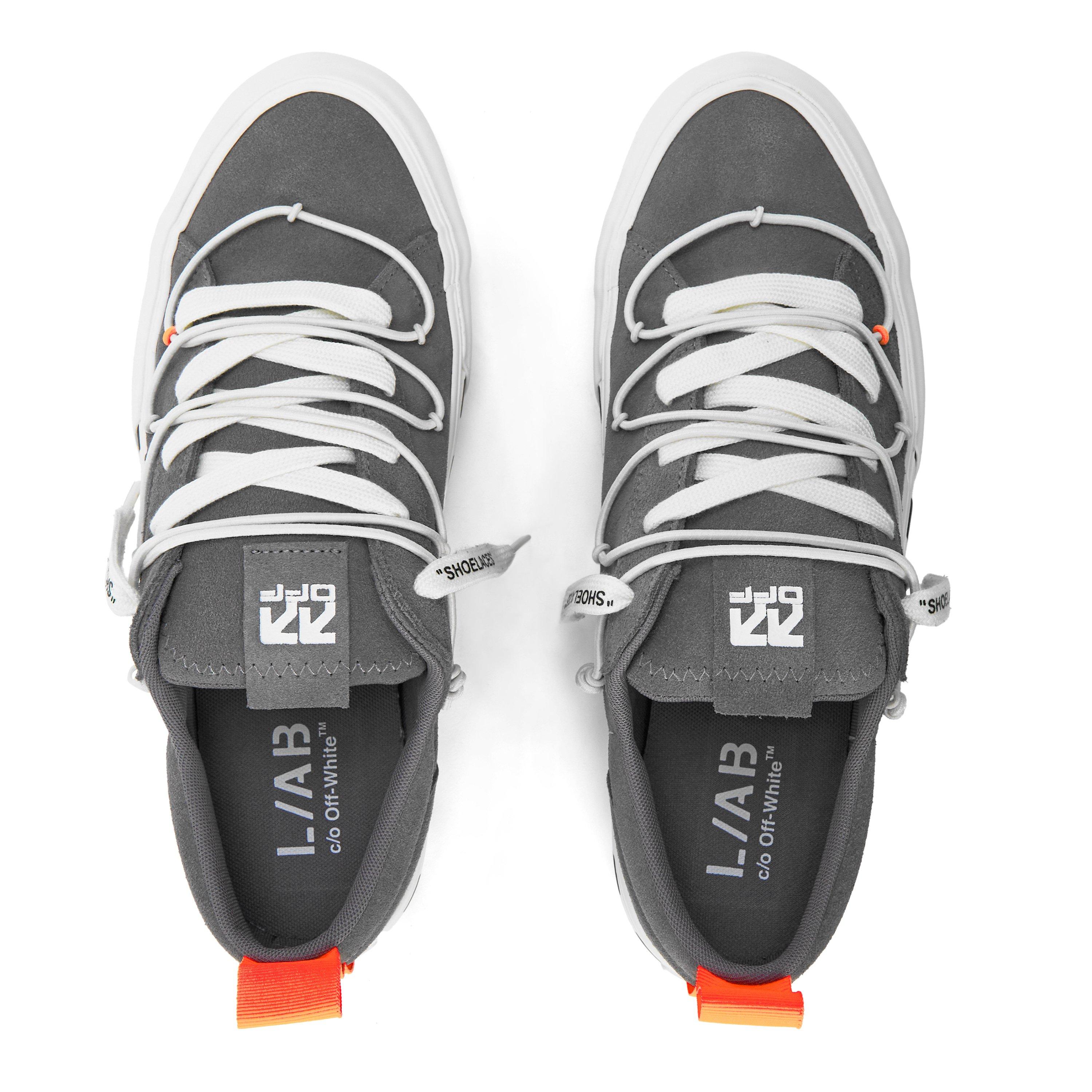 Grey/Cloudburst - L AB Off White - Men's Tape Suede Vulcan Low-Top Trainers - 4