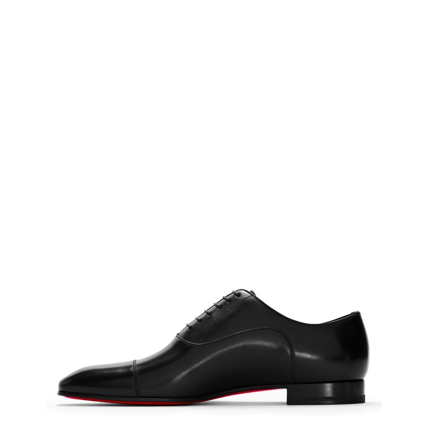 Black Leather - Christian Louboutin - Men's Greggo Lace-Up Leather Boat Shoes - 2