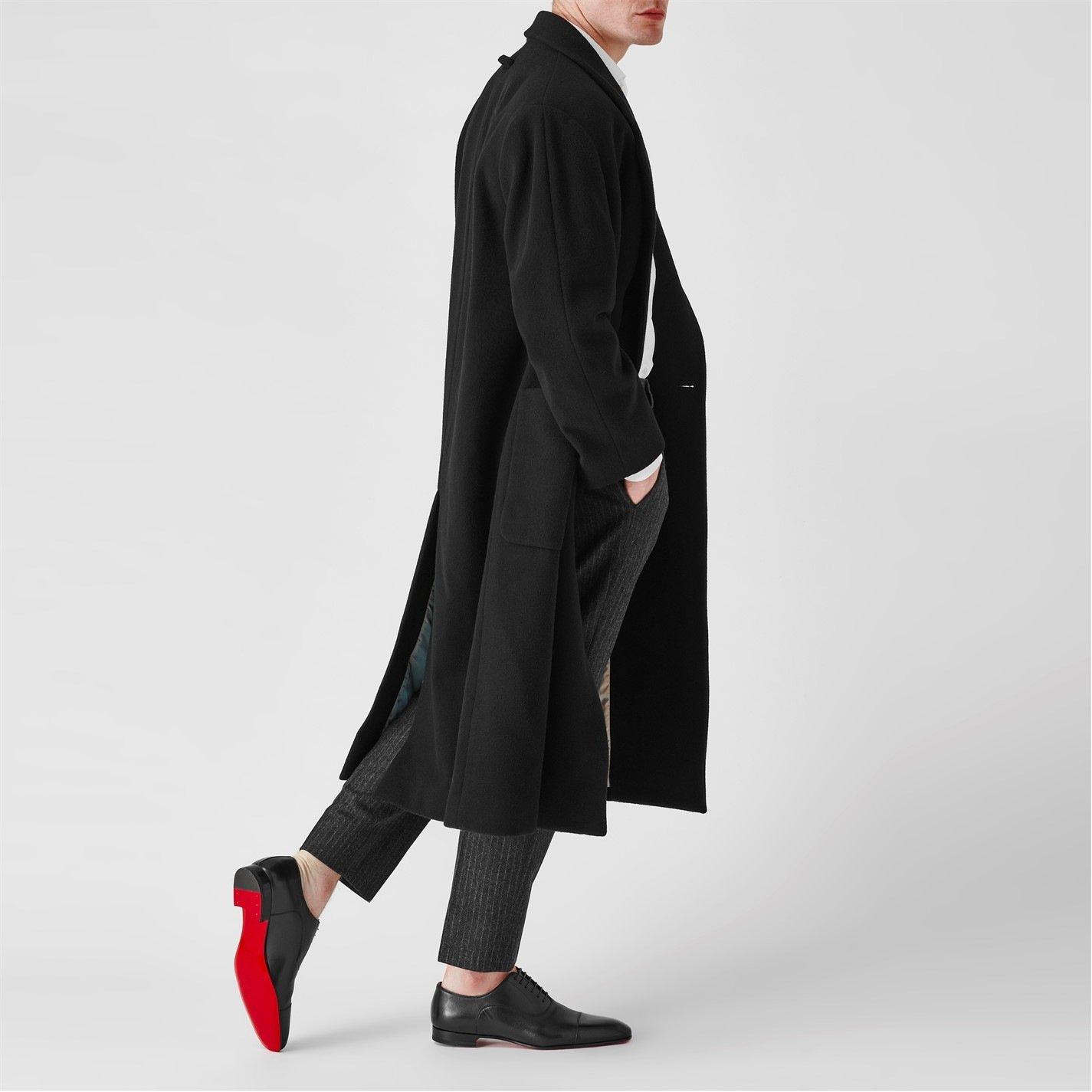 Black Leather - Christian Louboutin - Men's Greggo Lace-Up Leather Boat Shoes - 6