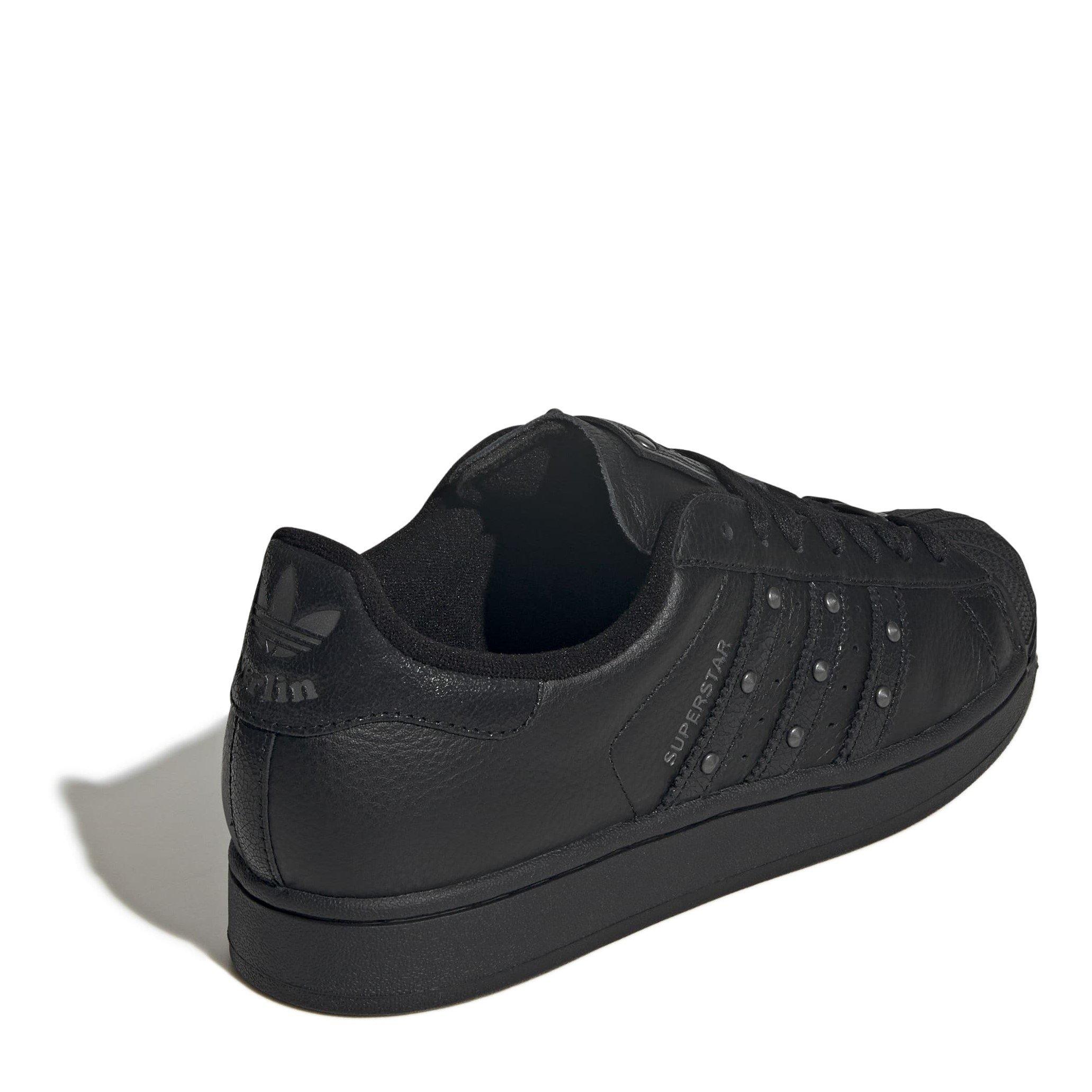 Black/Black - adidas Originals - Men's Superstar Stud Low-Top Trainers - 4