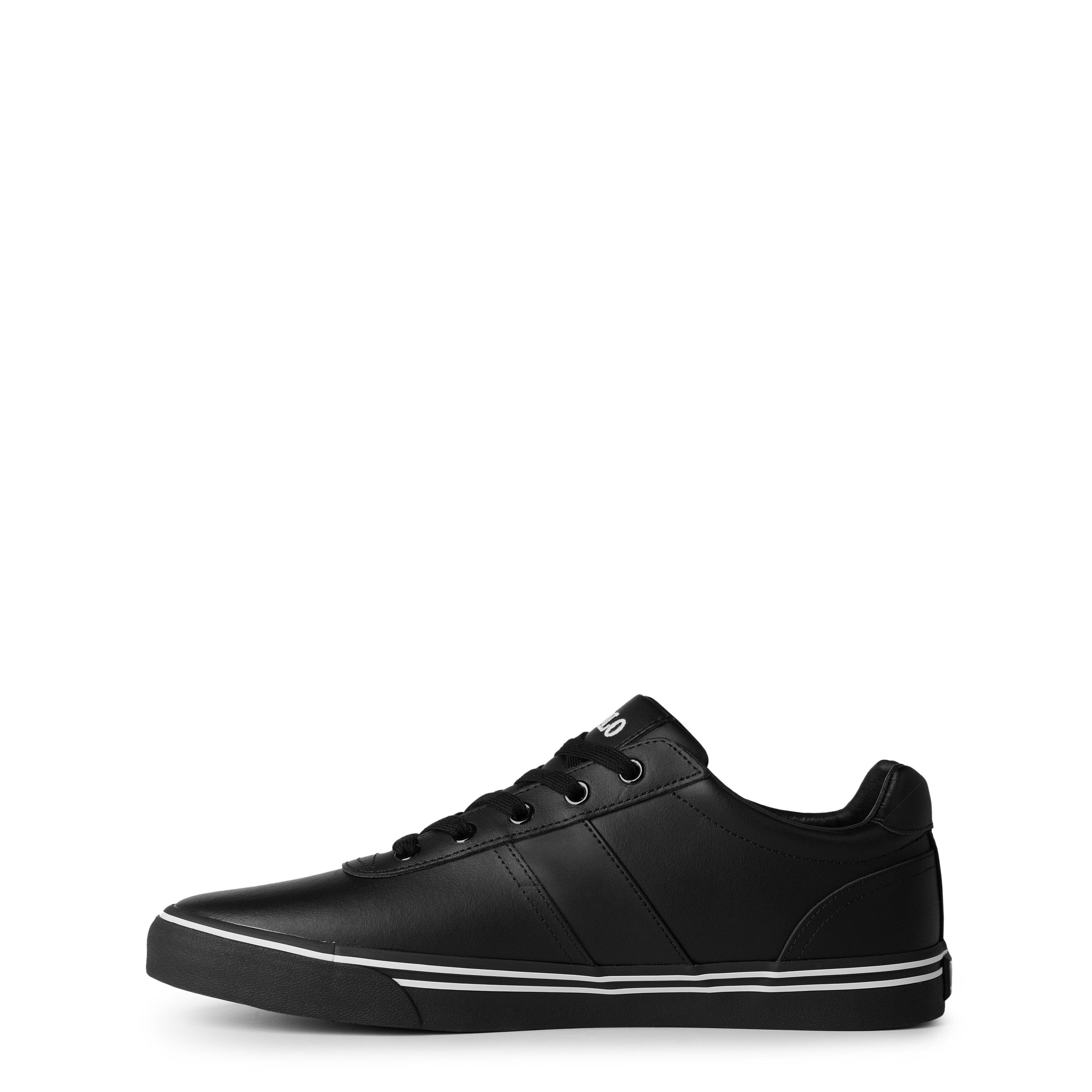 polo ralph lauren hanford leather trainers in black
