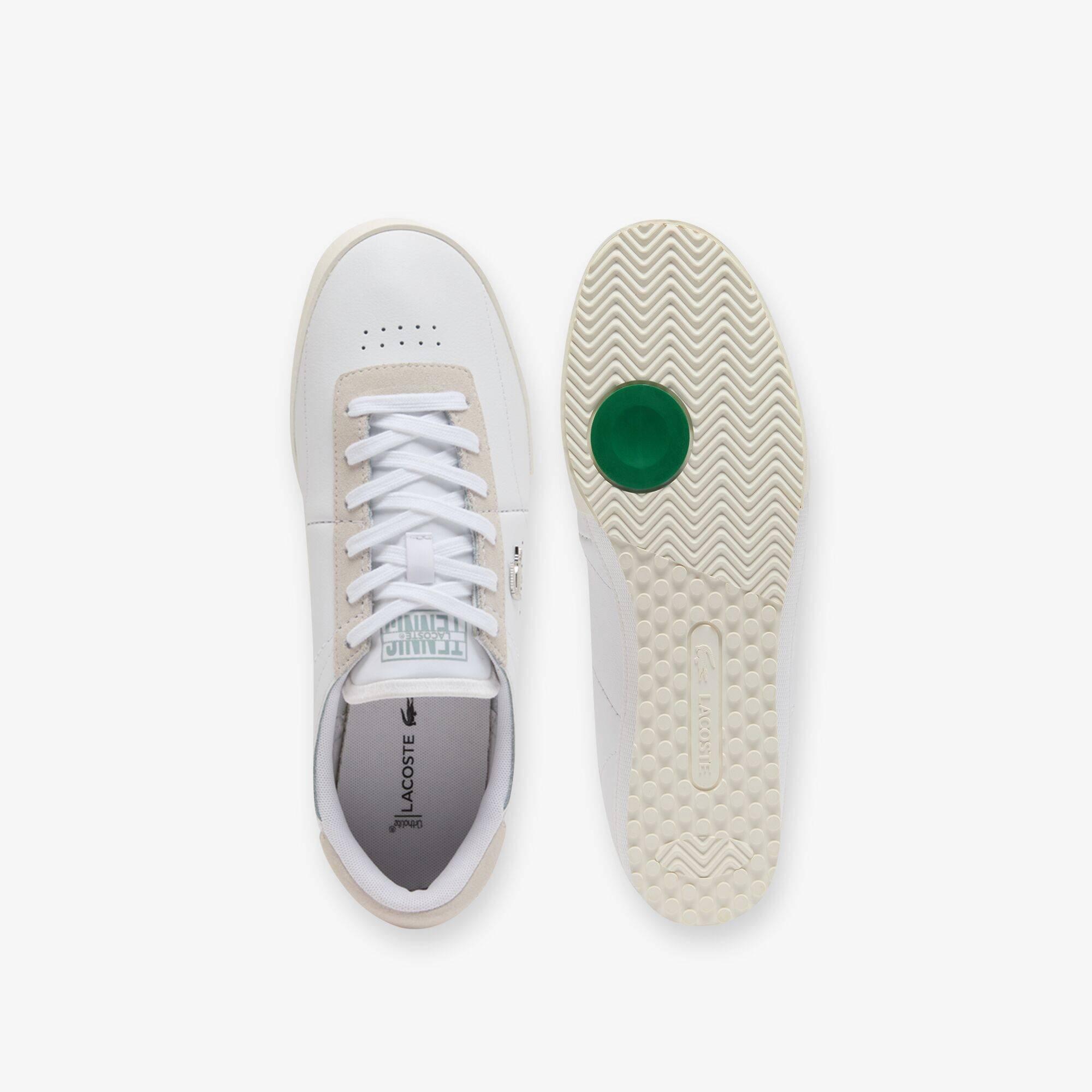 Wht/Off Wht 65T - Lacoste - Men's Aura Leather Low-Top Trainers - 3