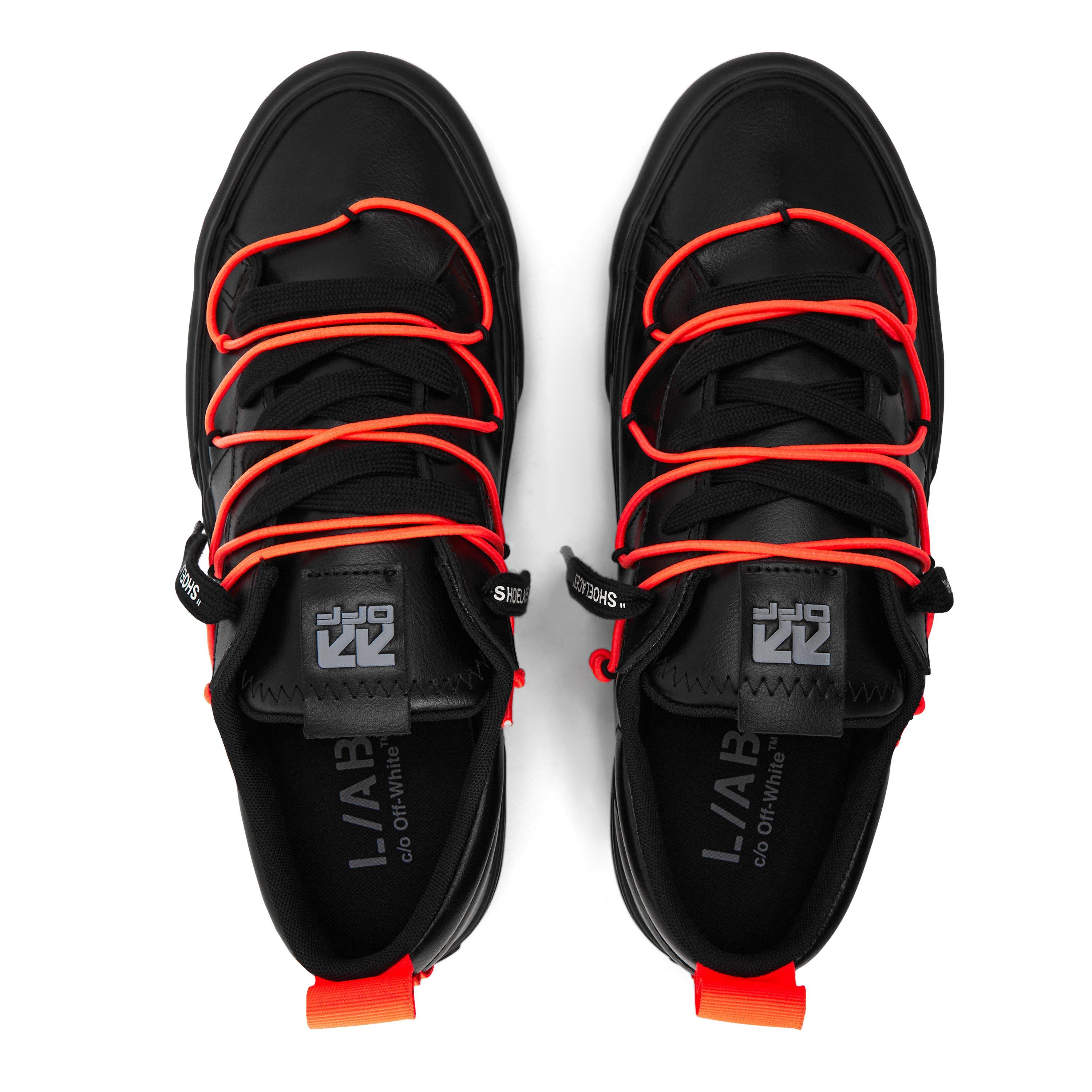 Tri Blk/Orange - L AB Off White - Men's Tape OW Vulcan Leather Low-Top Trainers - 4