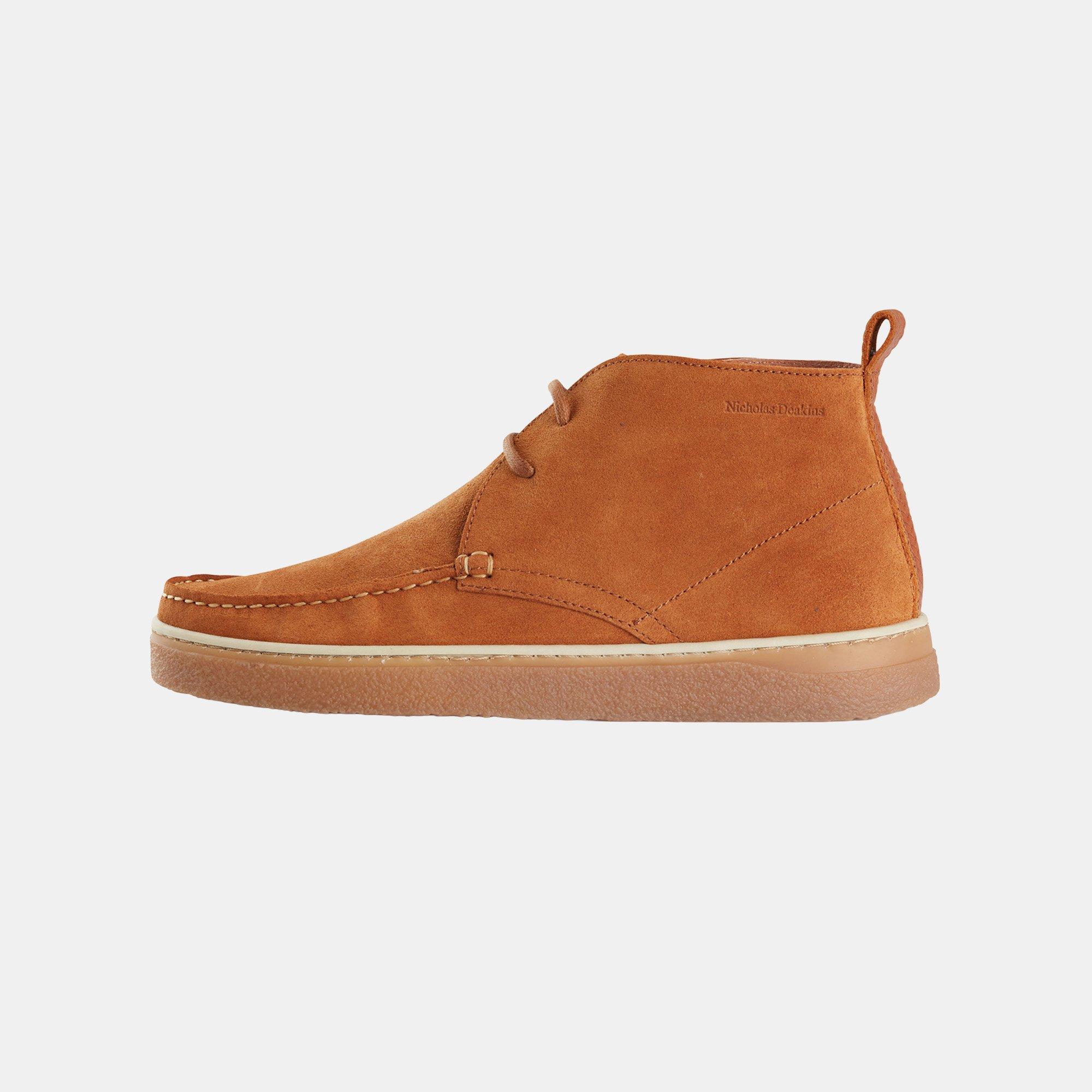 Tan - Nicholas Deakins - Men's Botin Suede Low-Top Trainers - 2