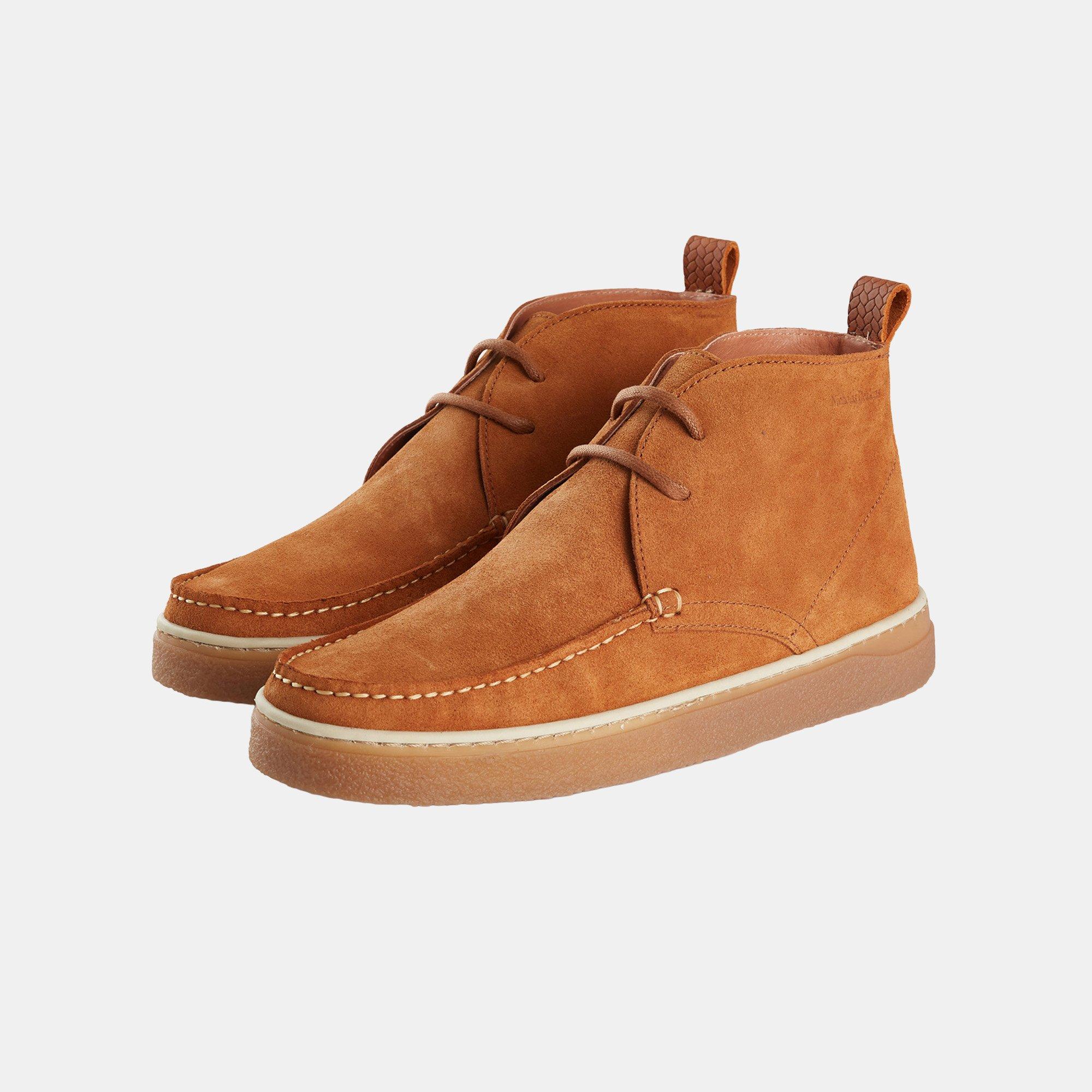 Tan - Nicholas Deakins - Men's Botin Suede Low-Top Trainers - 3
